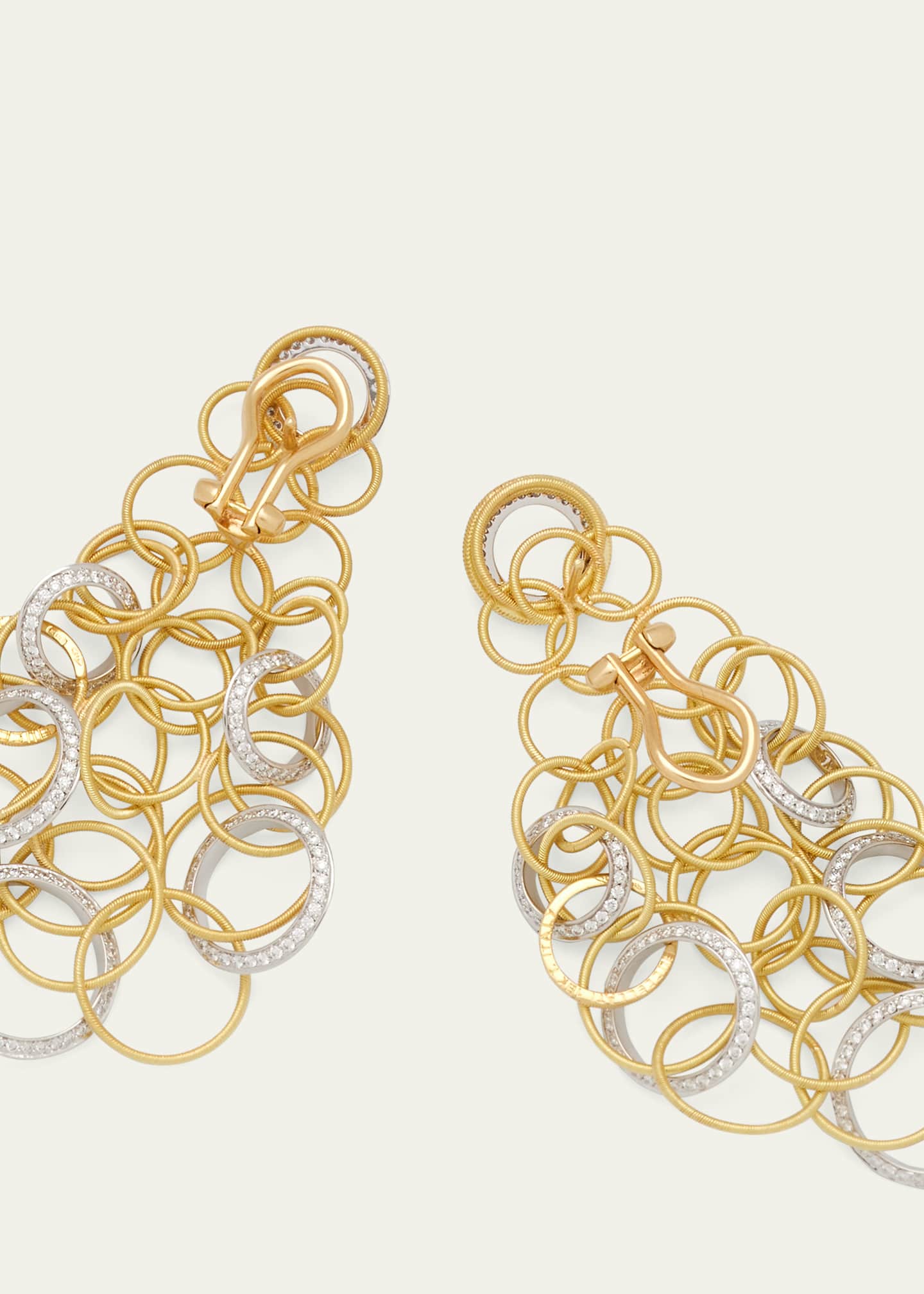 Buccellati Hawaii 18K Gold and Diamond Short Pendant Earrings, 7cm Image 4 of 4