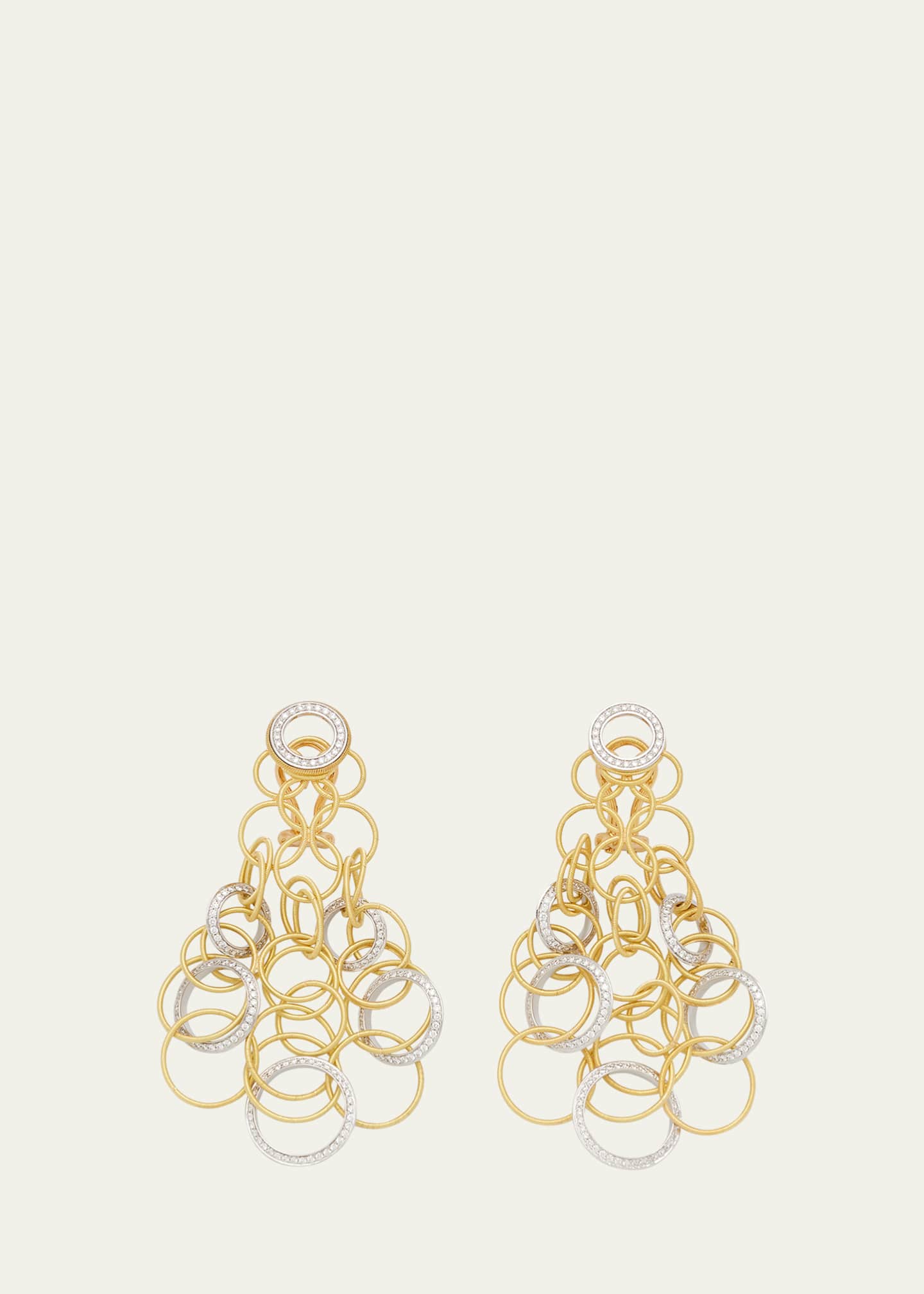 Buccellati Hawaii 18K Gold and Diamond Short Pendant Earrings, 7cm Image 1 of 4