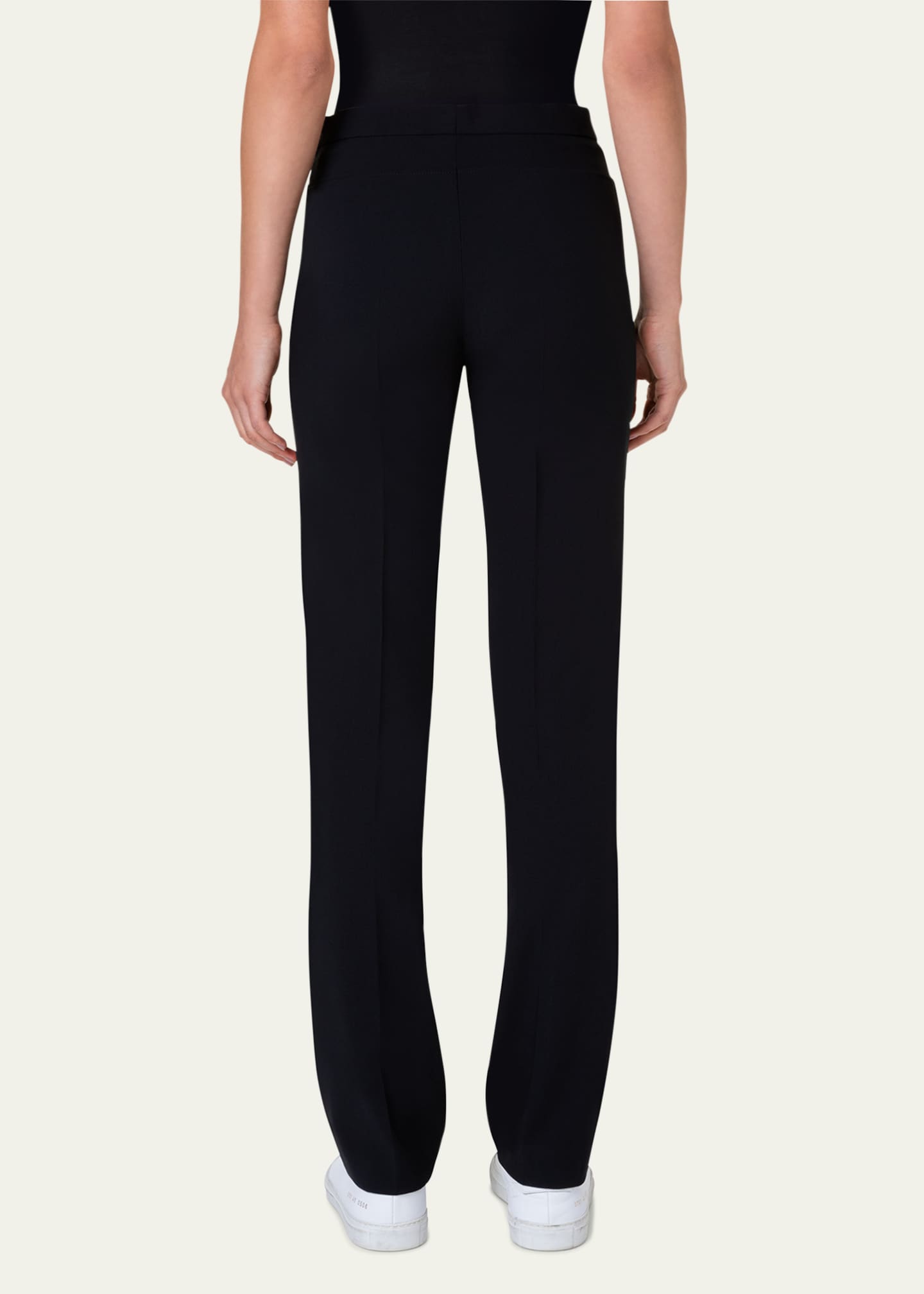 Akris punto Francoise Slim-Straight Pants, Black - Bergdorf Goodman