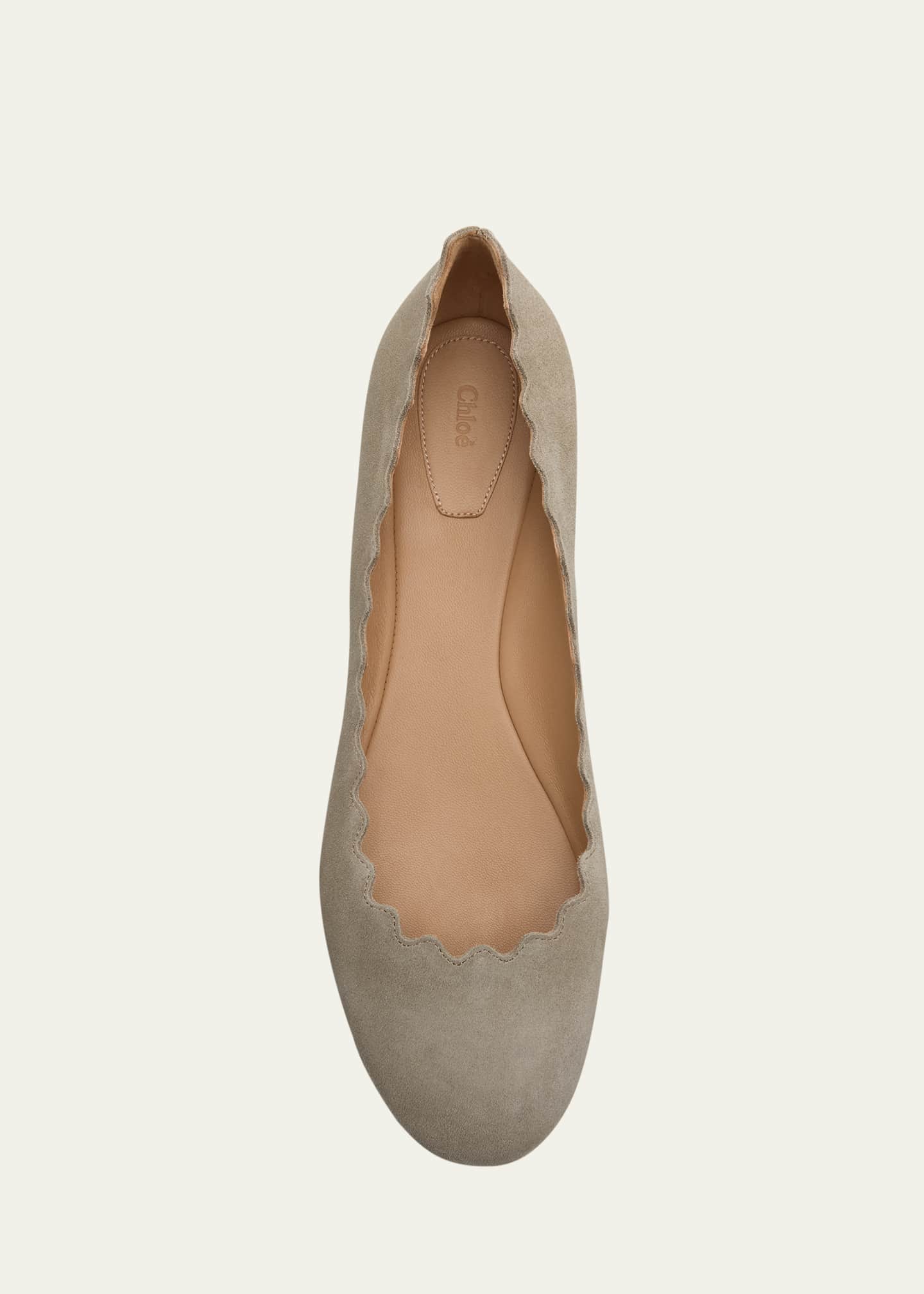 Chloe Scalloped Suede Ballet Flats Bergdorf Goodman