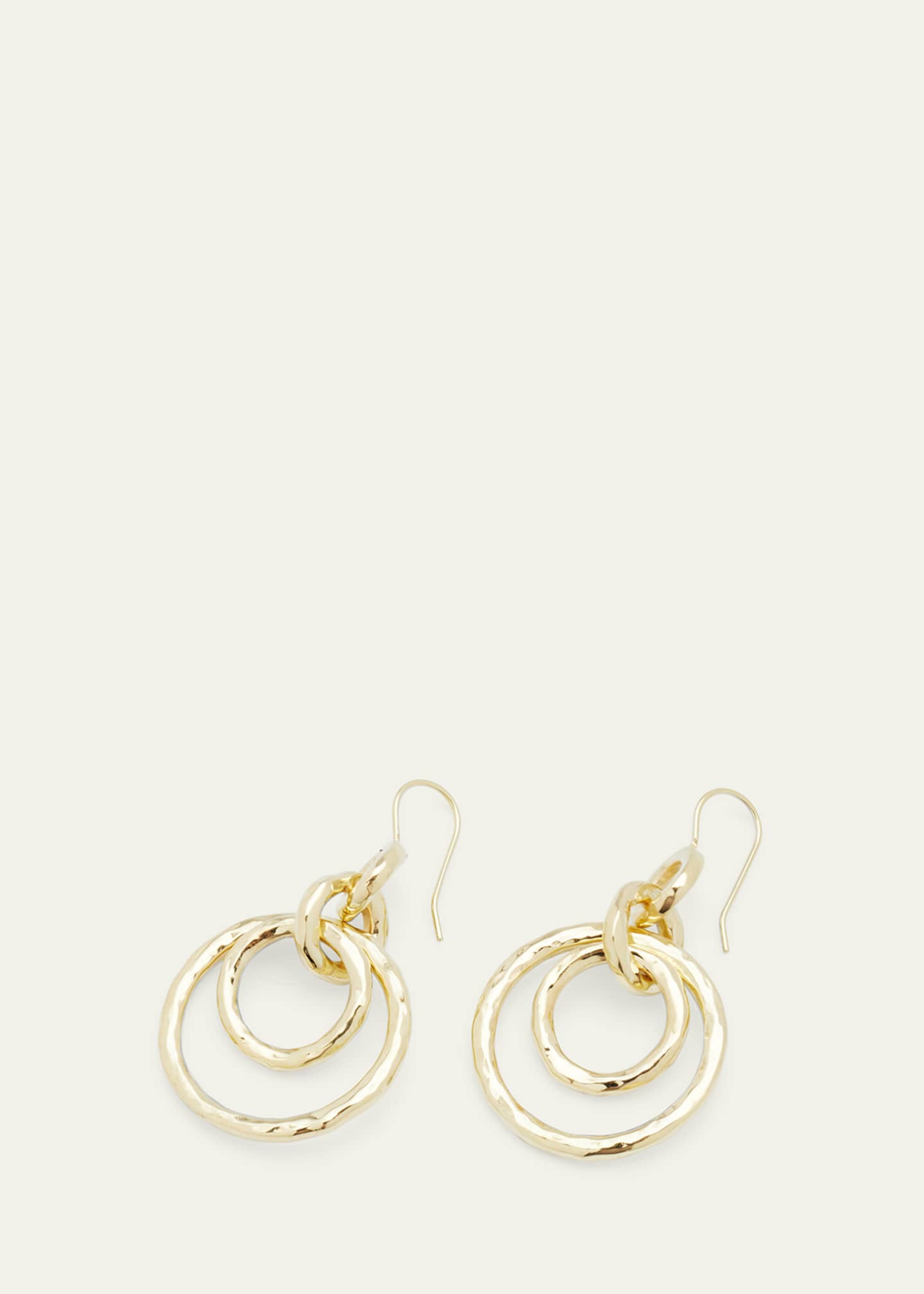 Ippolita Puffy Hammered Jet Set Earrings in 18K Gold Image 3 of 4
