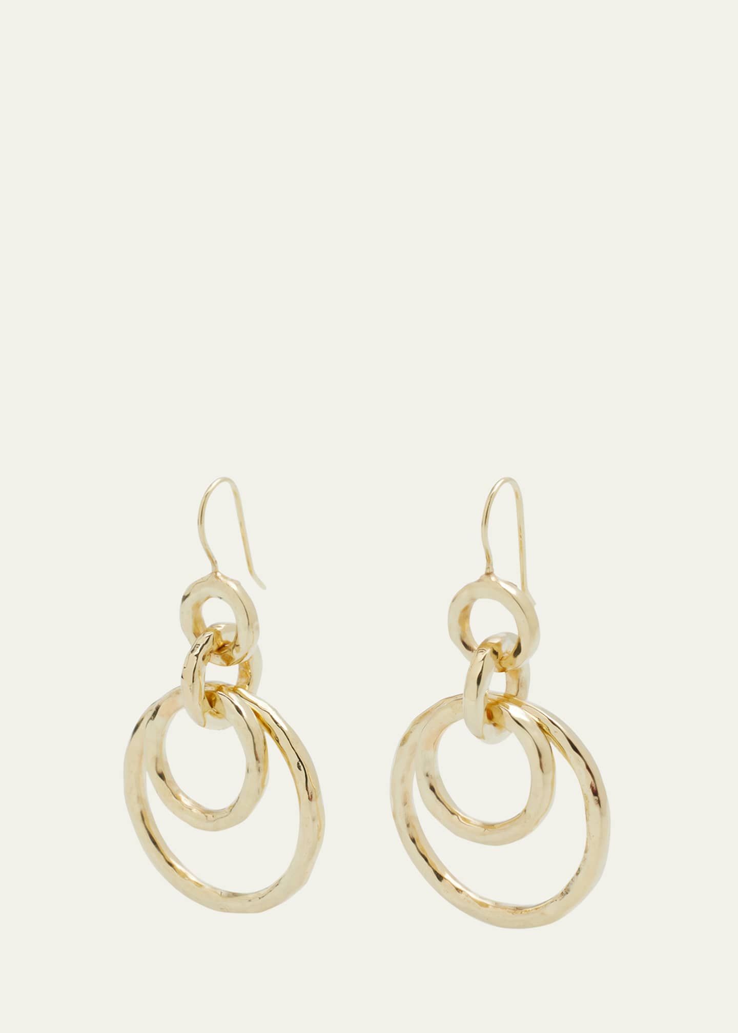 Ippolita Puffy Hammered Jet Set Earrings in 18K Gold Image 1 of 4