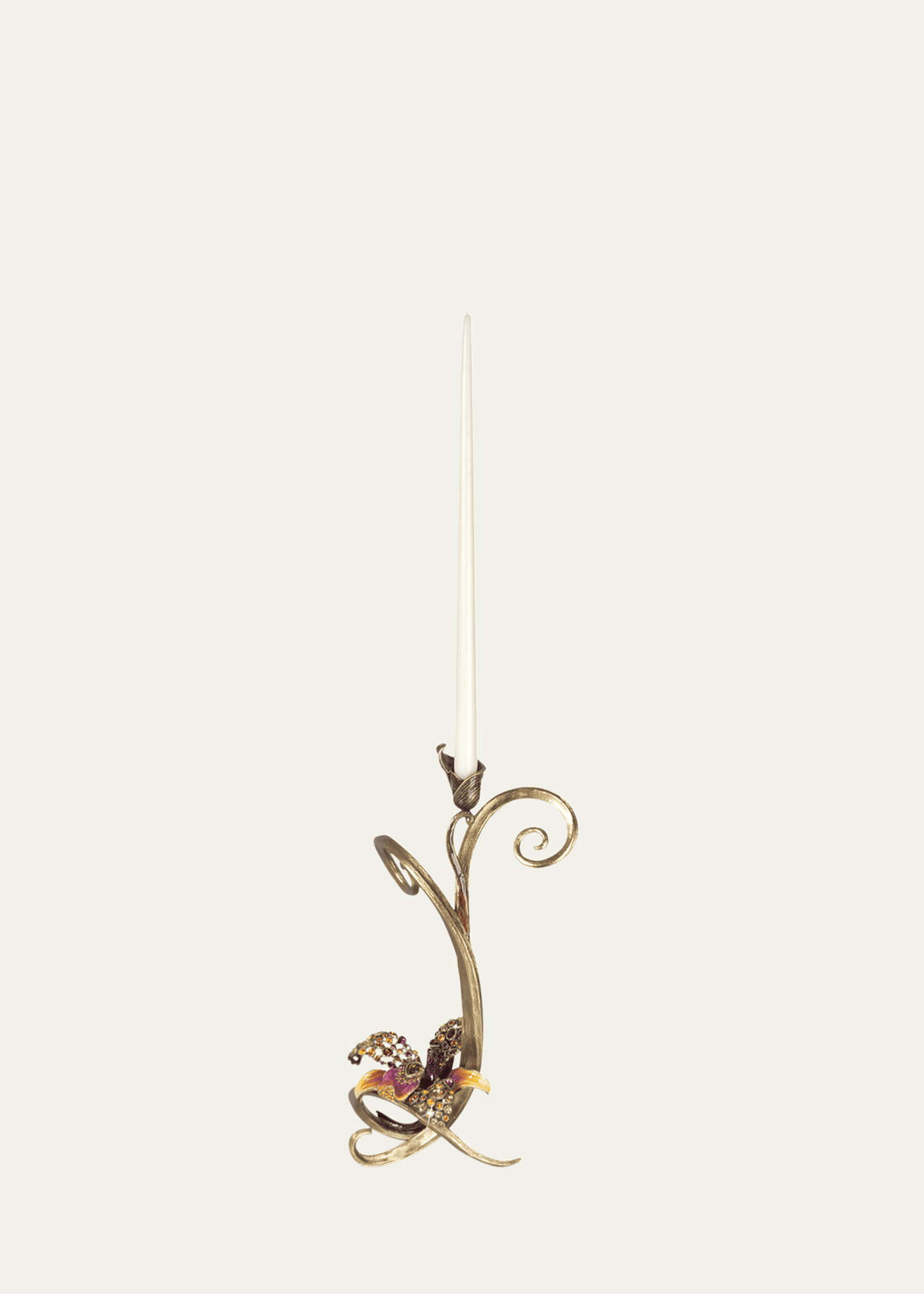 Jay Strongwater Mirabelle Orchid Single Candlestick Image 2 of 3