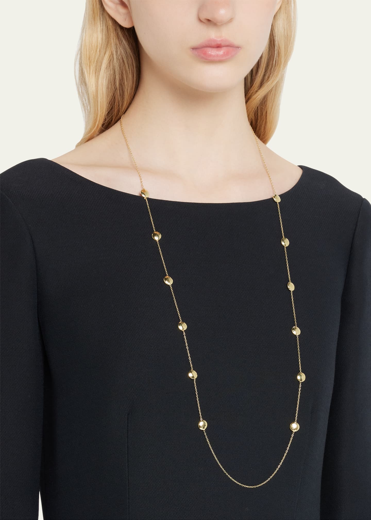 Ippolita Long Hammered Pinball Layering Necklace in 18K Gold Image 2 of 4