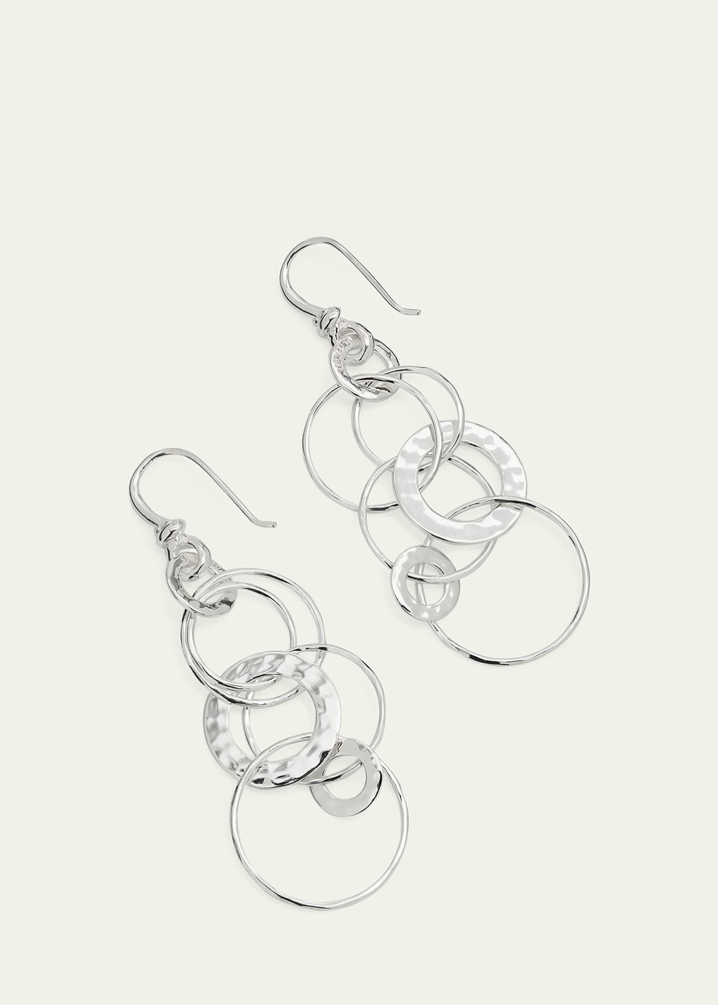 Ippolita Medium Hammered Jet Set Drop Earrings in Sterling Silver Image 3 of 5