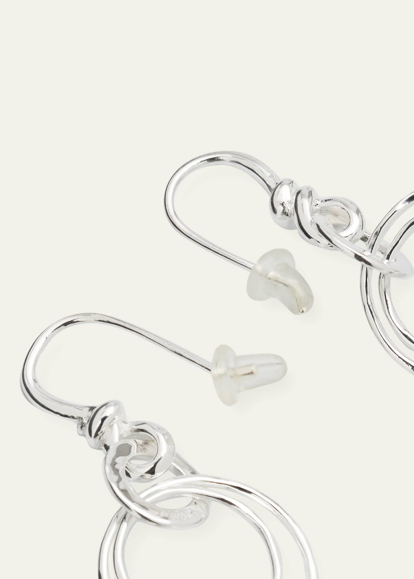 Ippolita Medium Hammered Jet Set Drop Earrings in Sterling Silver Image 4 of 5