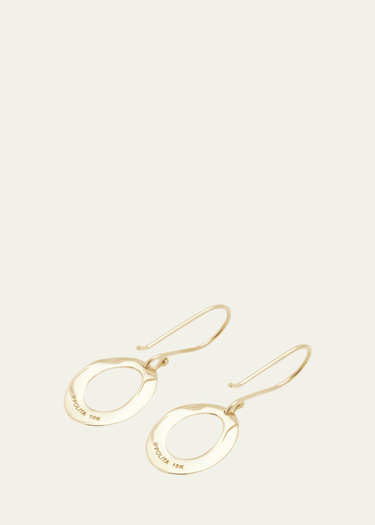 Ippolita Mini Wavy Oval Earrings in 18K Gold Image 4 of 4