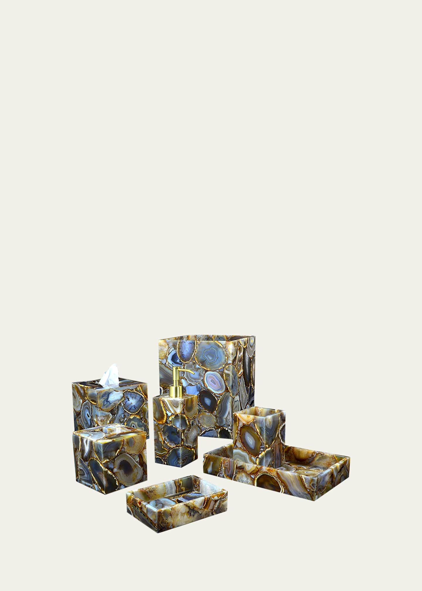 Mike & Ally Taj Agate Wastebasket Image 2 of 2