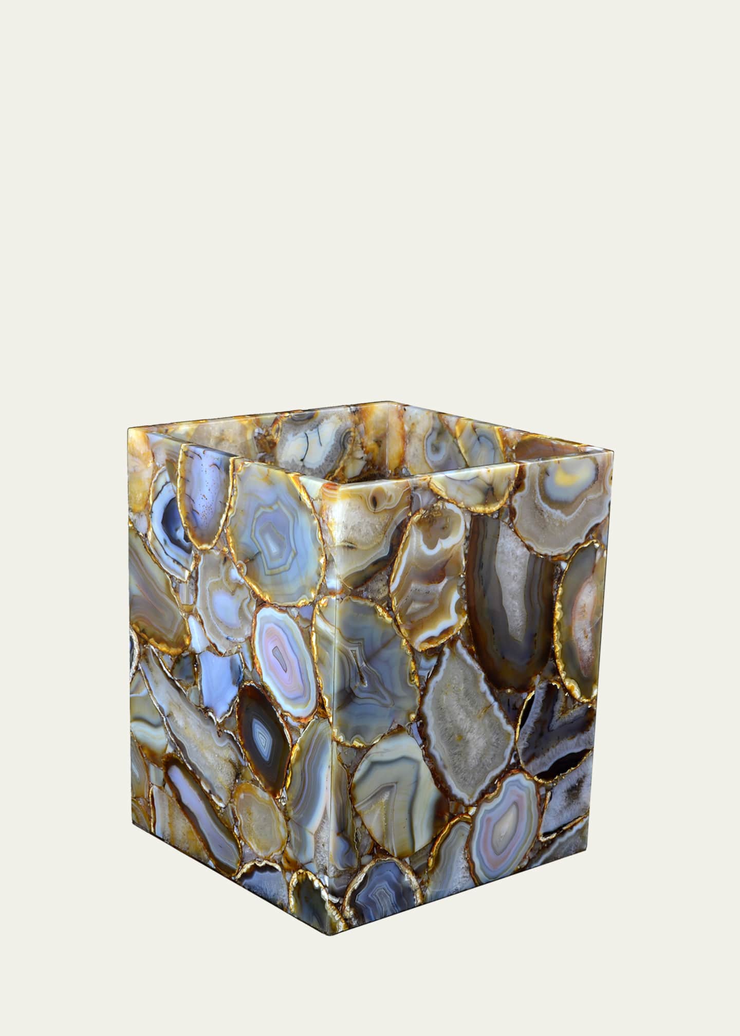 Mike & Ally Taj Agate Wastebasket Image 1 of 2