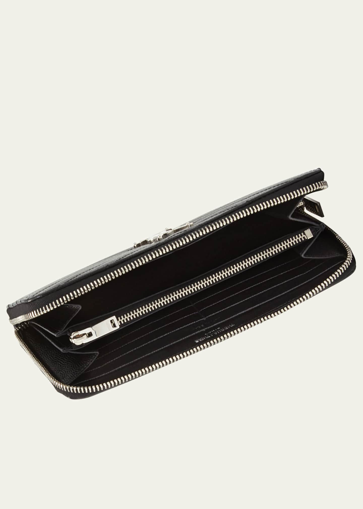 Saint Laurent YSL Monogram Large Zip Wallet in Grained Leather Image 2 of 2