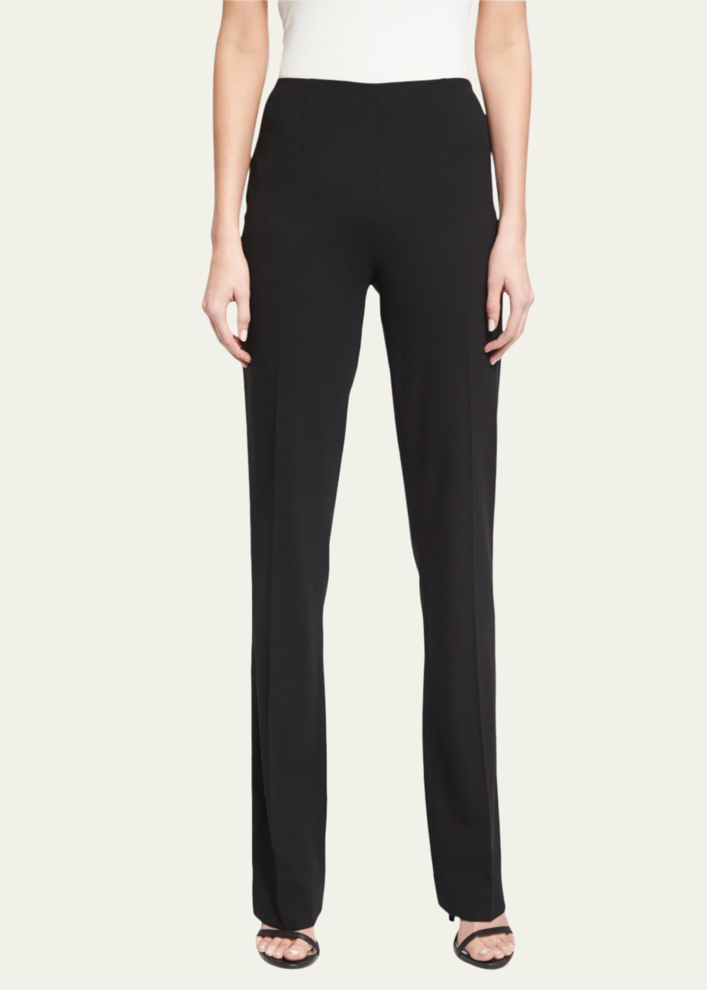 Ralph Lauren Collection Alandra Side Zip Stretch Wool Pants Black