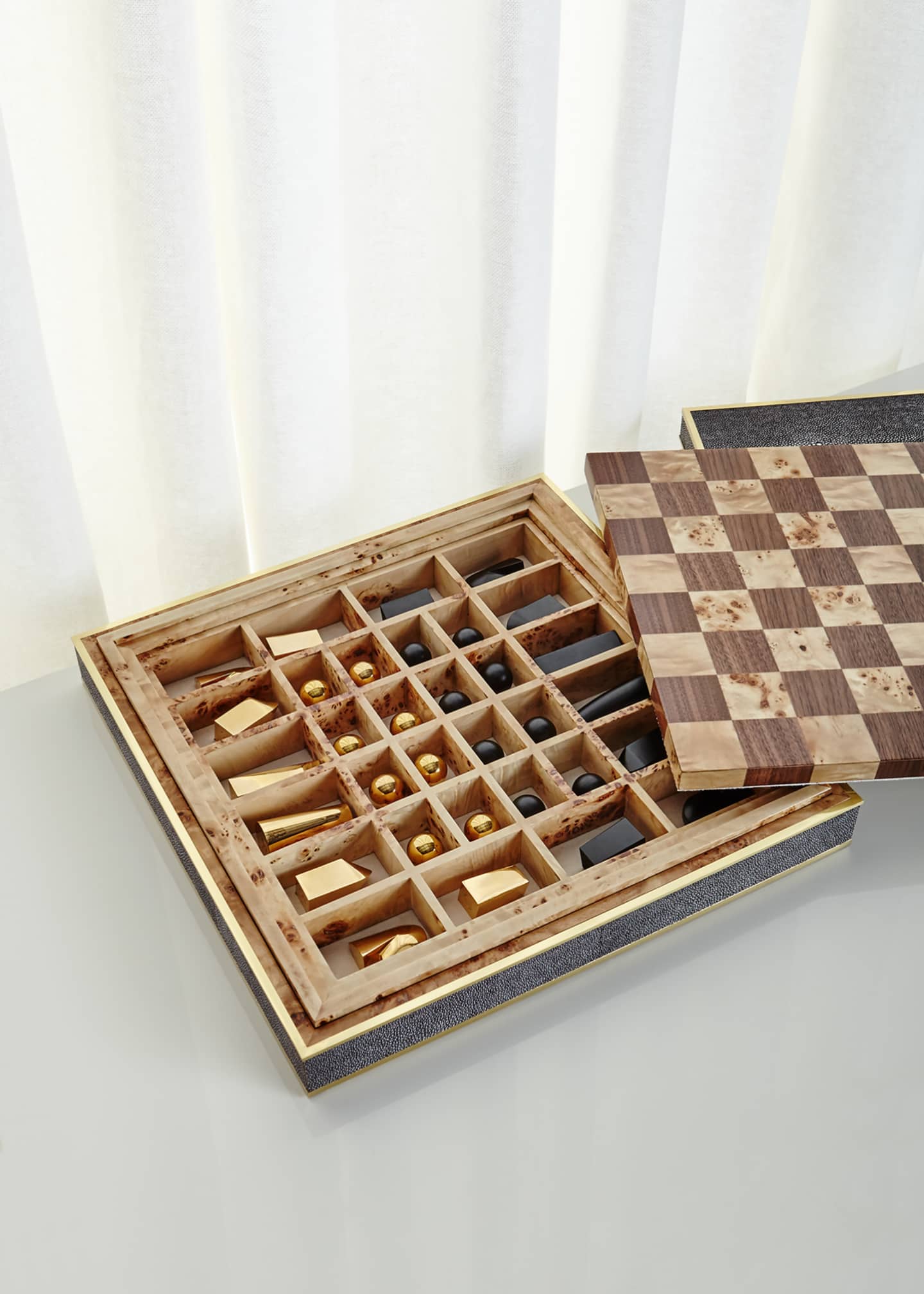 AERIN Faux Shagreen Chess Set Image 3 of 3