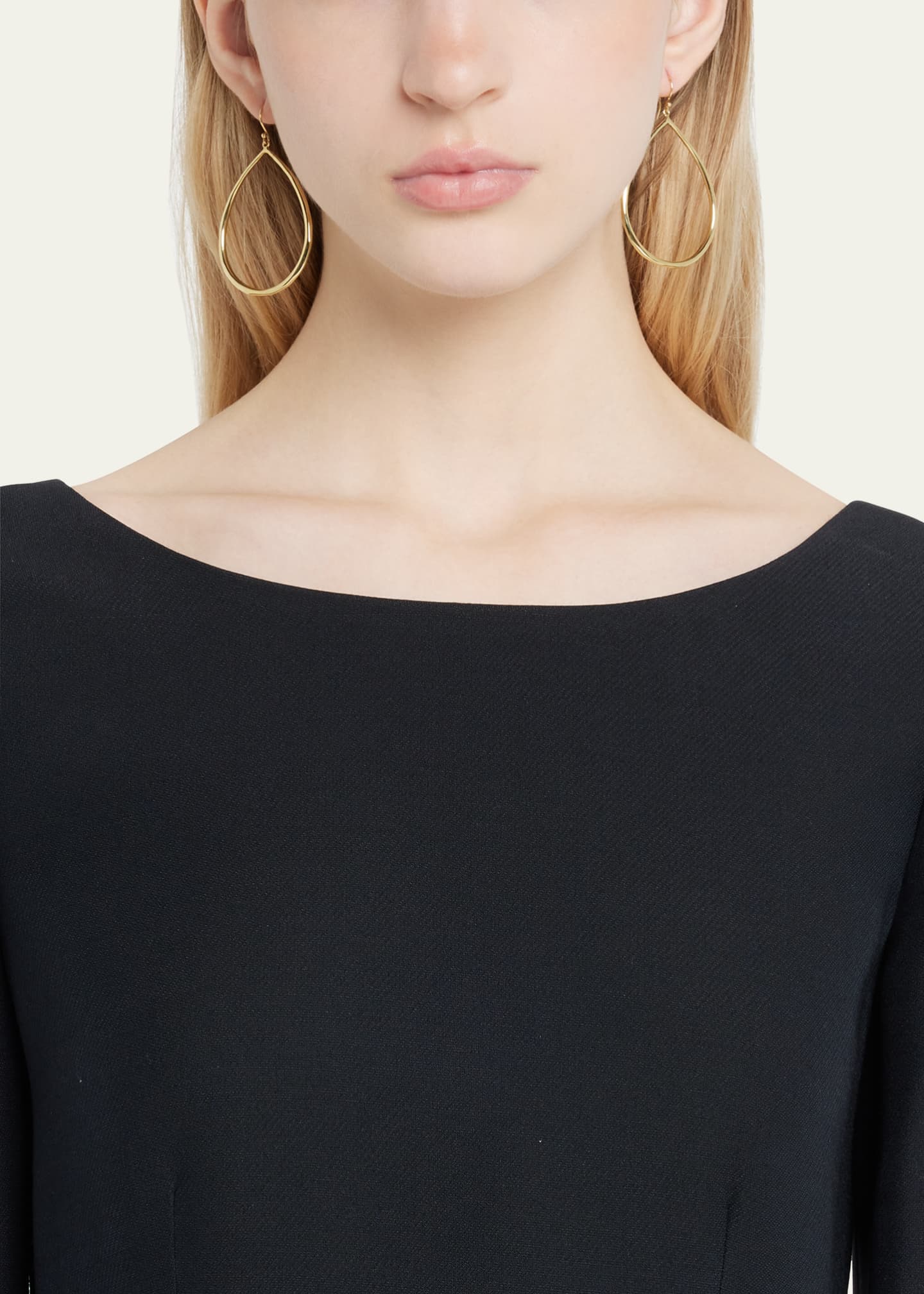 Ippolita Sculpted Open Teardrop Earrings in 18K Gold Image 2 of 4