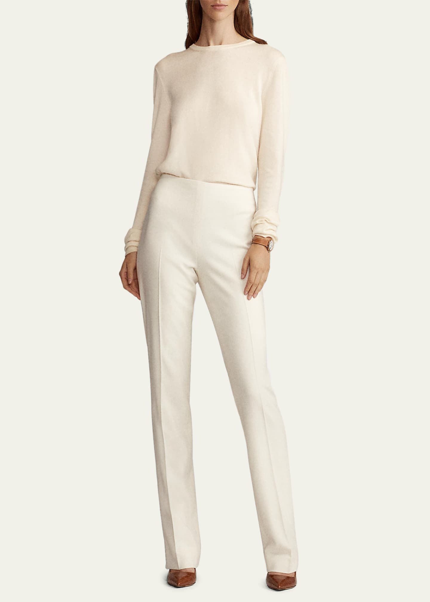 Ralph Lauren Collection Alandra Straight-Leg Wool Pants