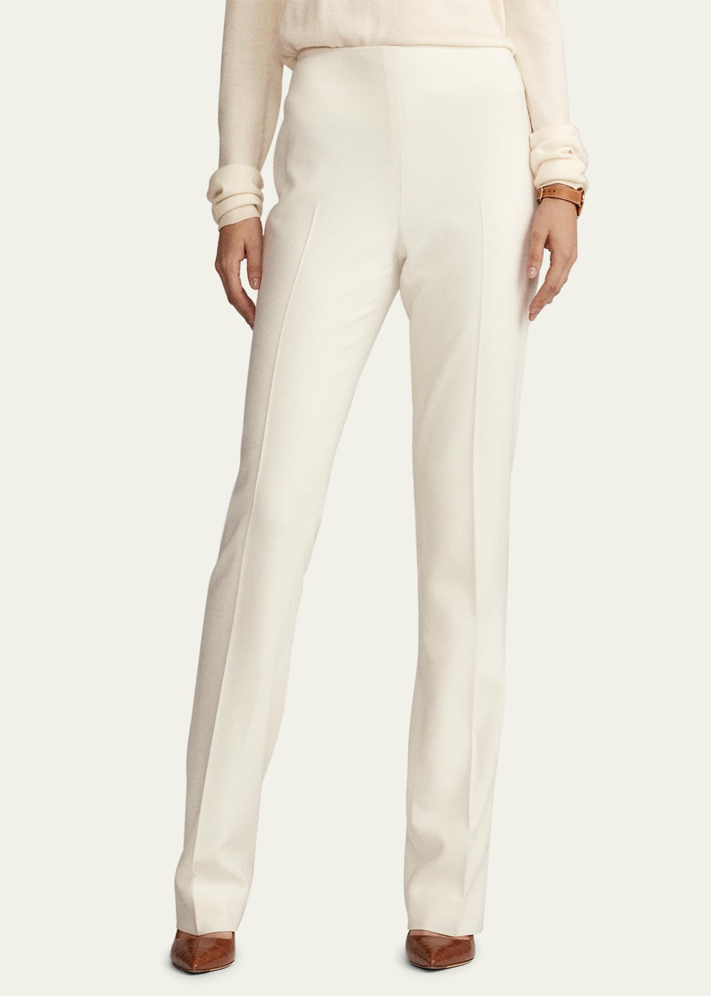 Ralph Lauren Collection Alandra Straight-Leg Wool Pants Image 4 of 5