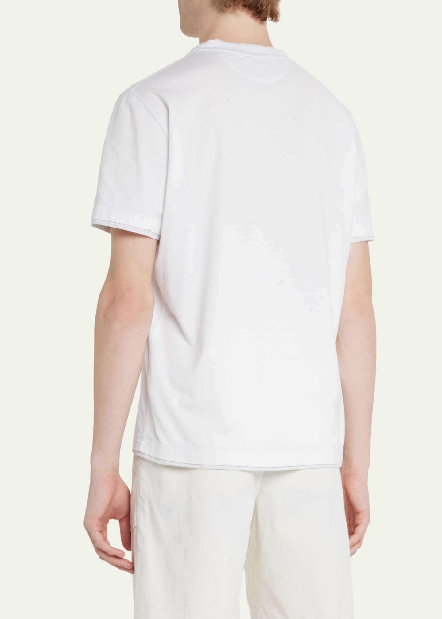 Brunello Cucinelli Men's Marled Crewneck T-Shirt Image 3 of 5