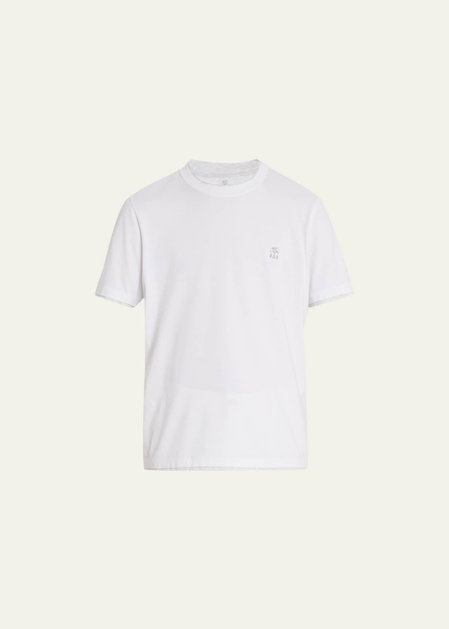 Brunello Cucinelli Men's Marled Crewneck T-Shirt Image 1 of 5