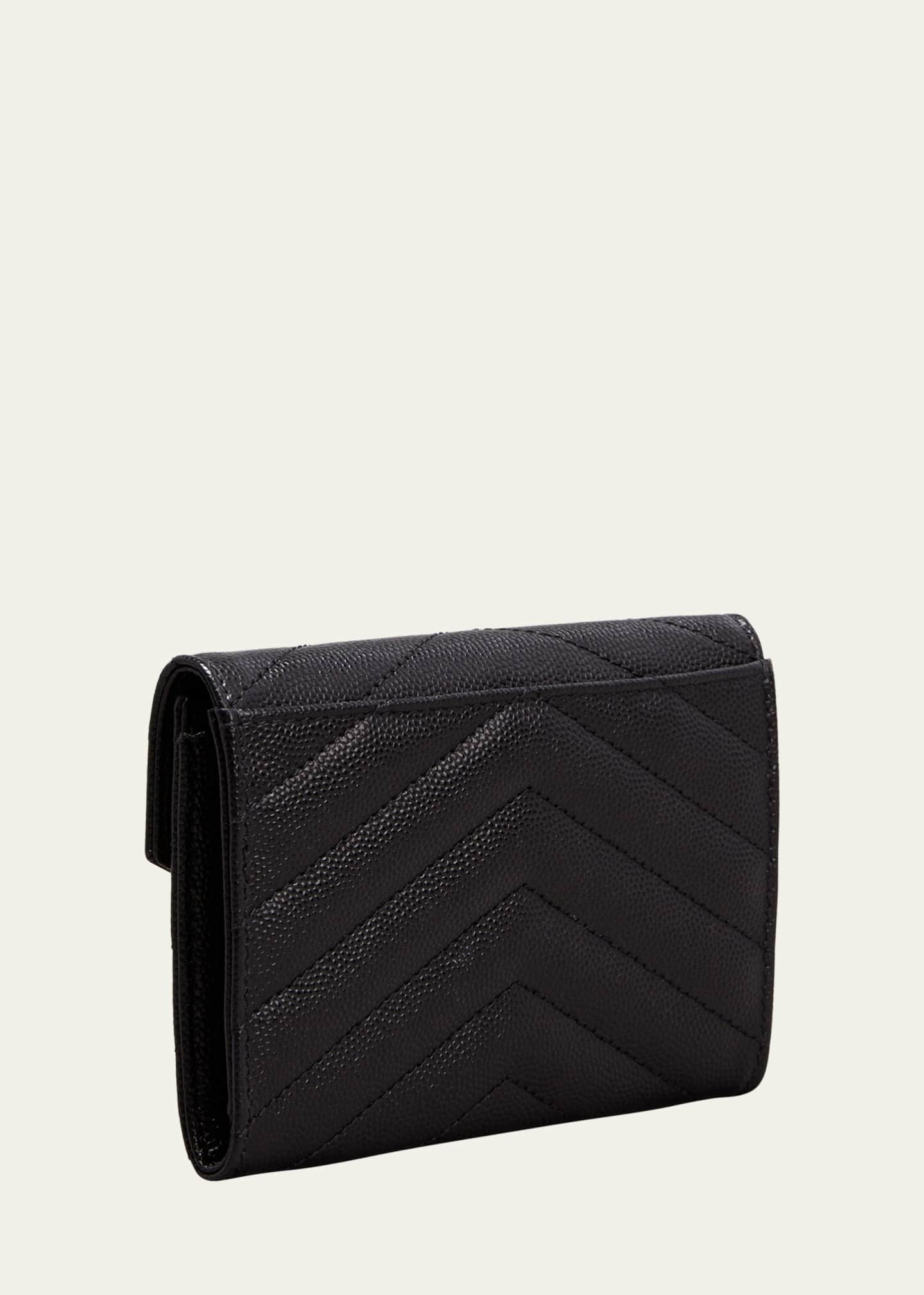 Saint Laurent YSL Grain de Poudre V-Flap Card Case