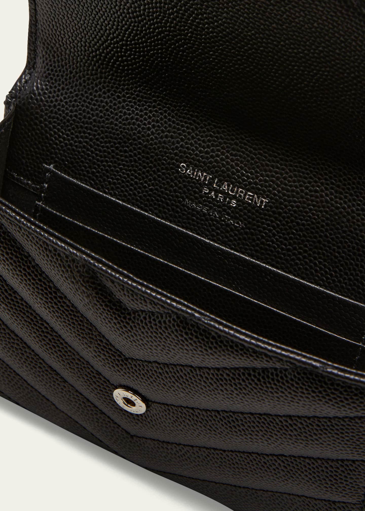 Saint Laurent YSL Monogram Small Flap Wallet in Grained Leather Image 4 of 4