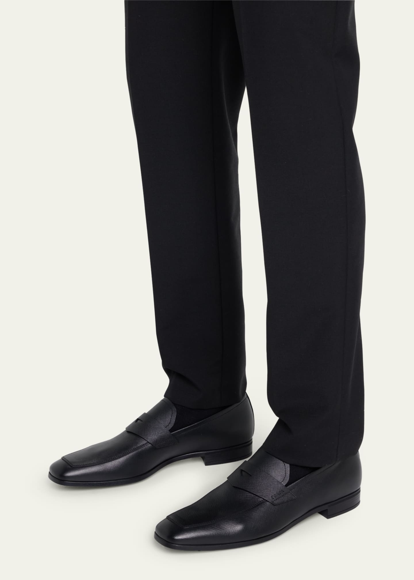 Prada saffiano leather loafers cheap
