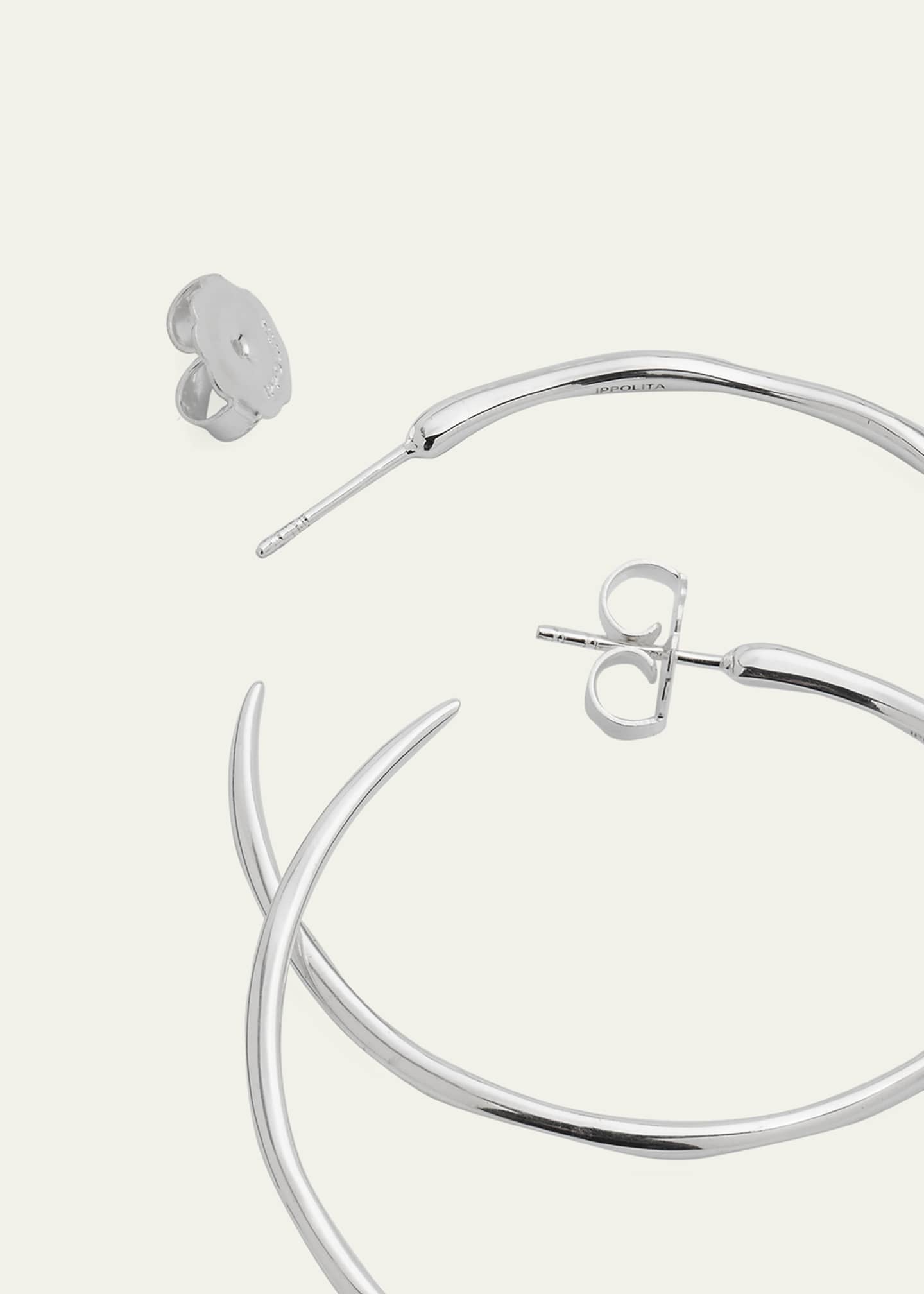 Ippolita Large Squiggle Hoop Earrings in Sterling Silver Image 4 of 4