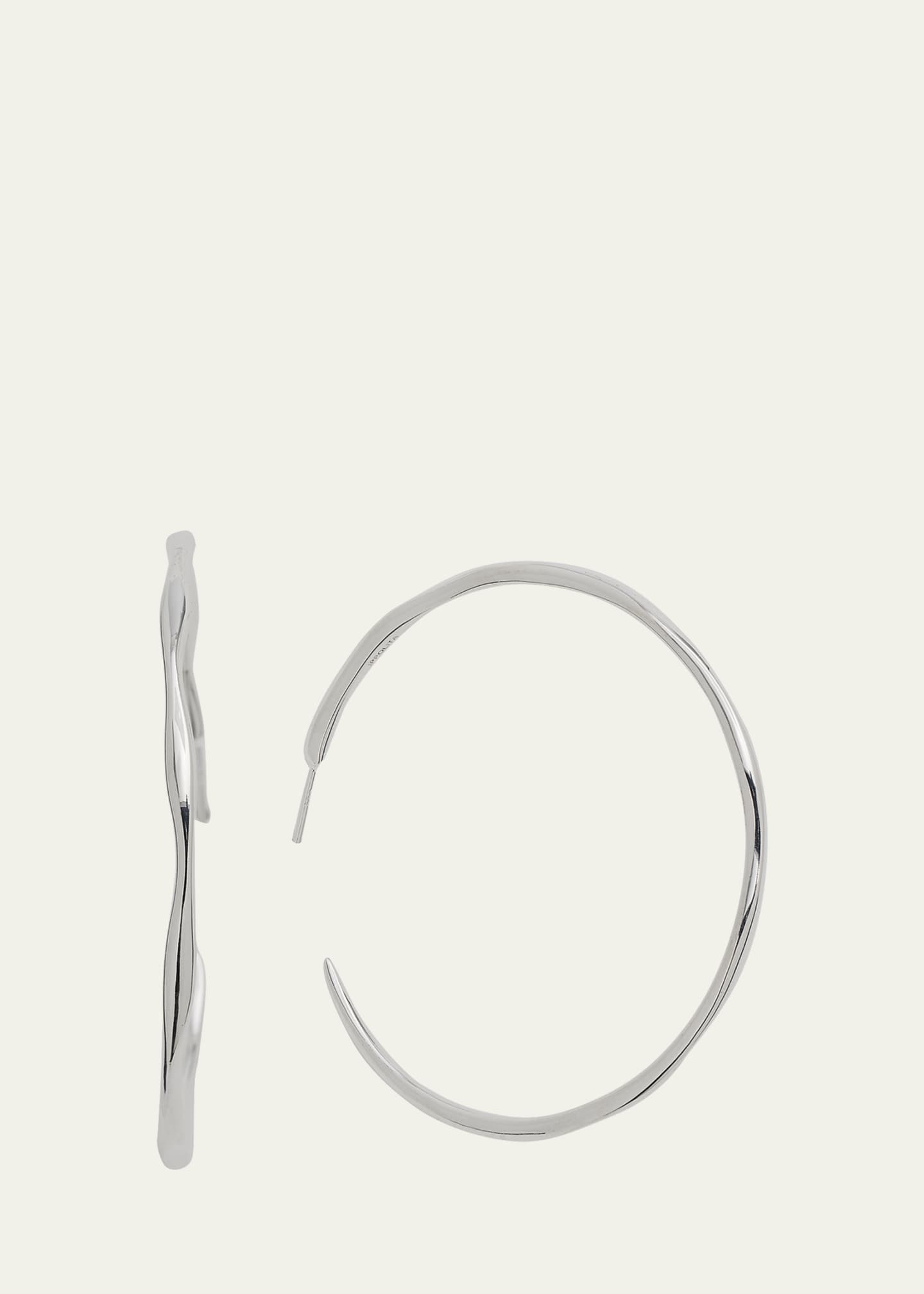 Ippolita Large Squiggle Hoop Earrings in Sterling Silver Image 1 of 4