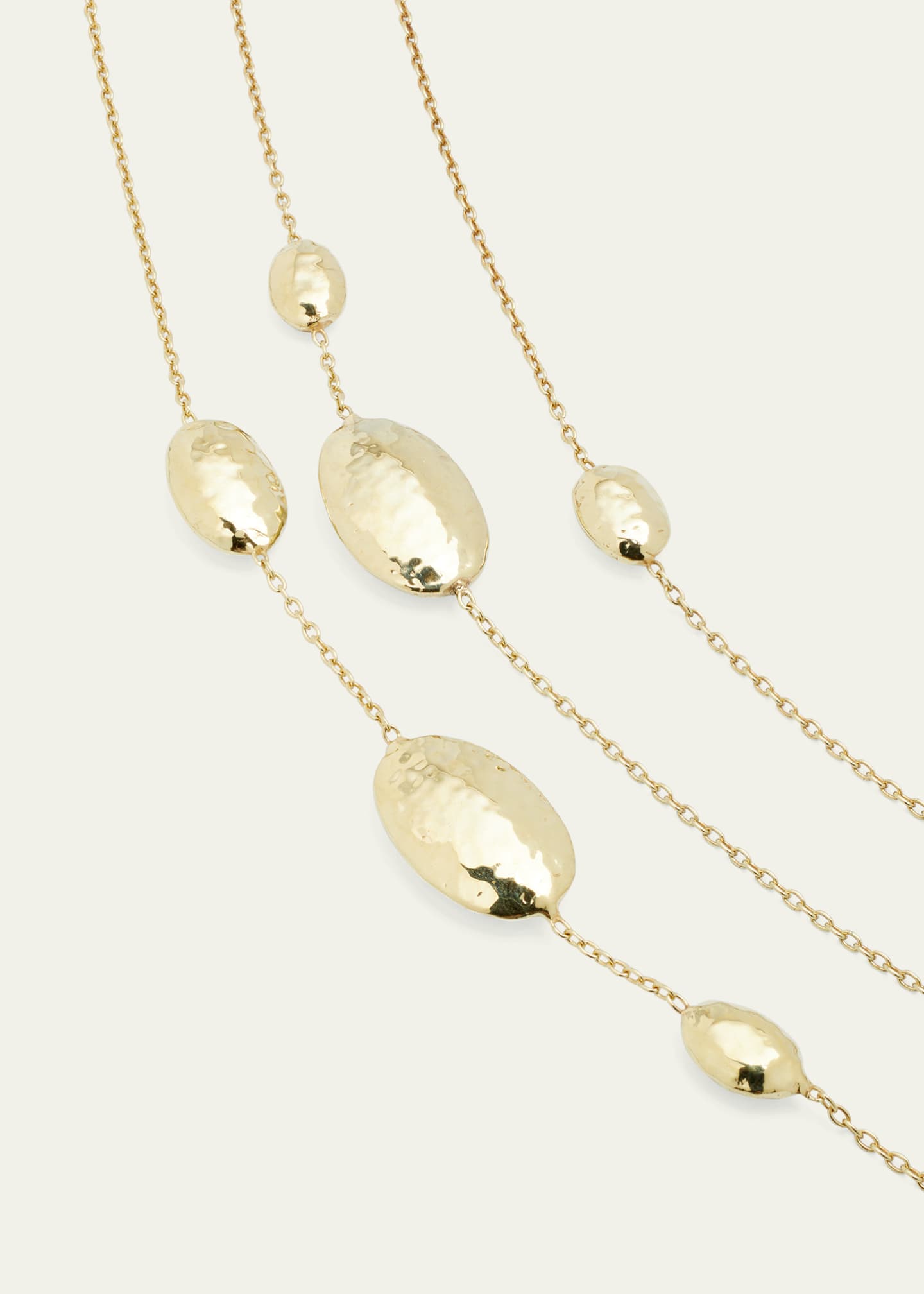 Ippolita Long Hammered Multi Station Layering Necklace in 18K Gold Image 3 of 4