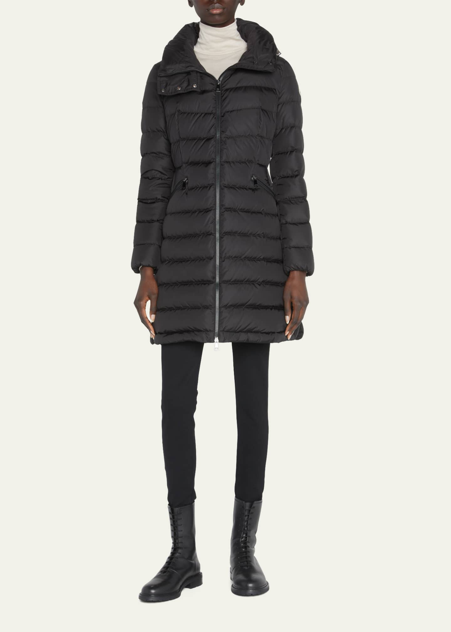 Moncler Flammette High-Neck Puffer Coat - Bergdorf Goodman