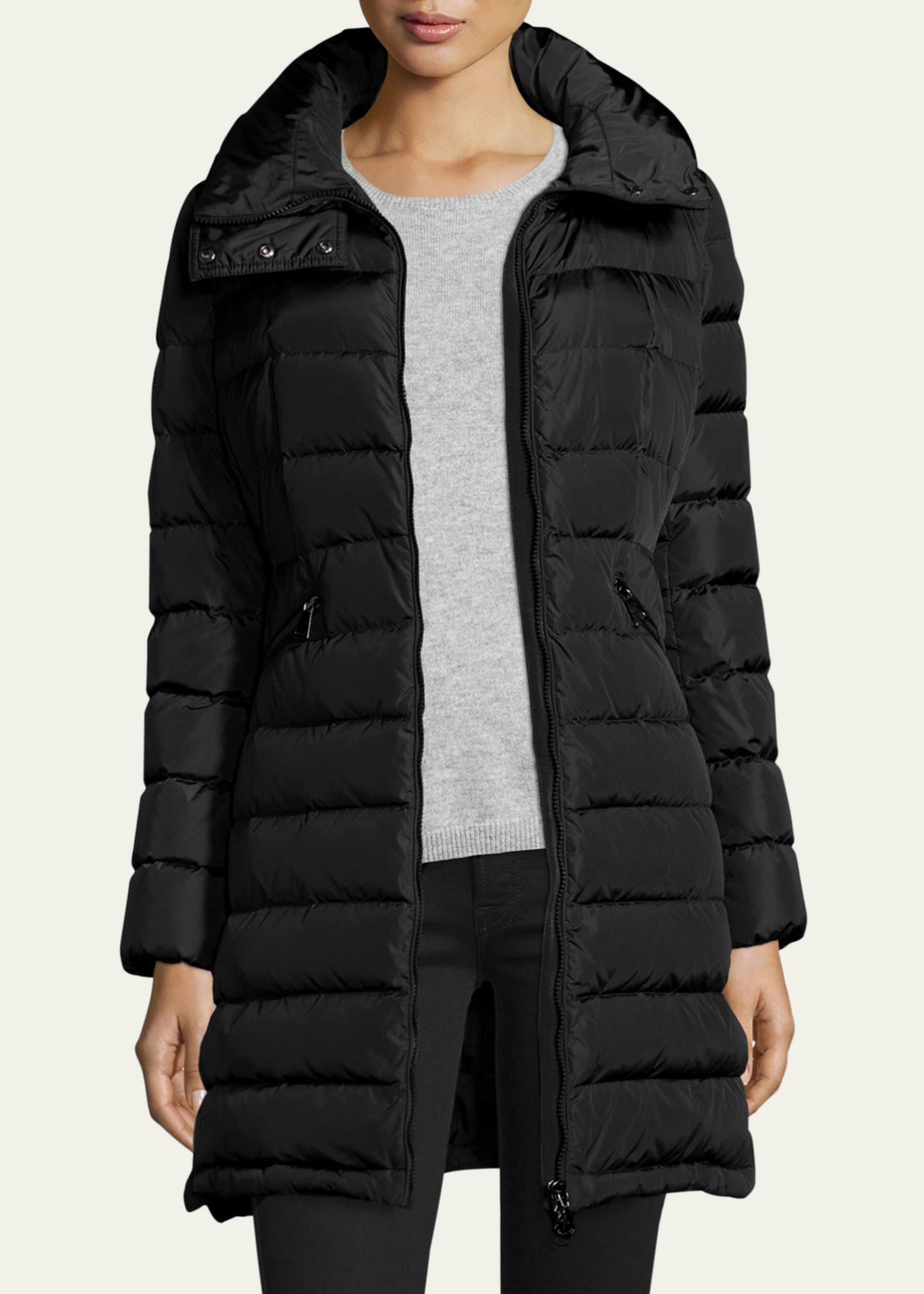 Moncler Flammette High-Neck Puffer Coat