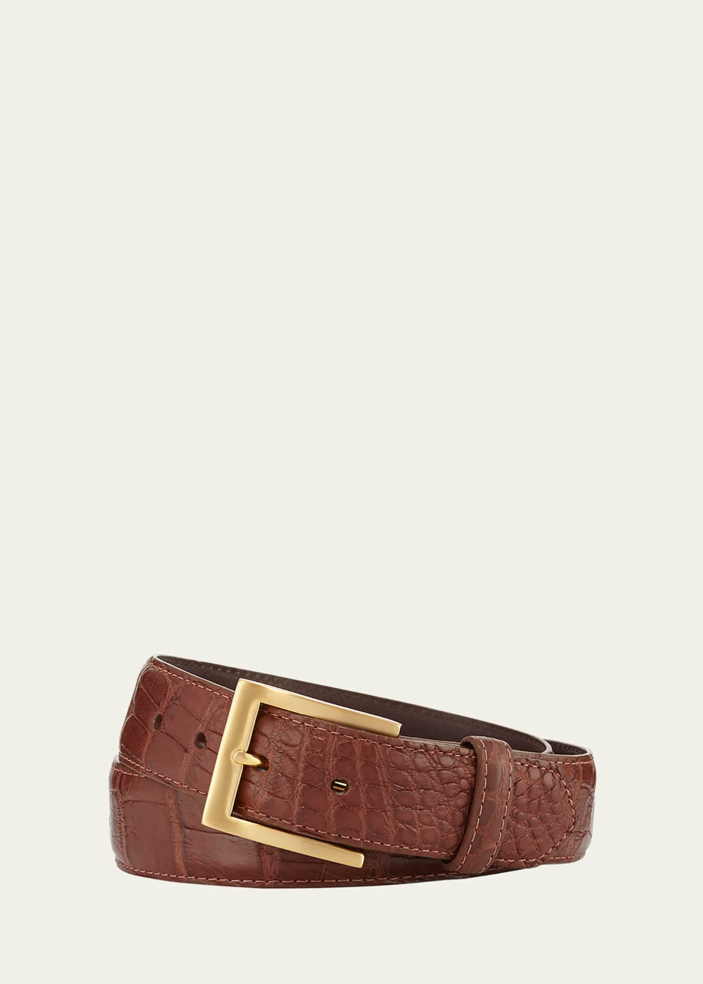 W. Kleinberg Matte Alligator Belt with Interchangeable Buckles ...