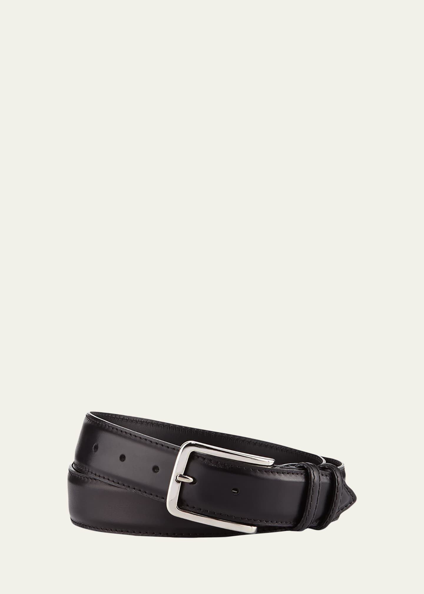 Bontoni Men's 35mm Burnished Leather Belt