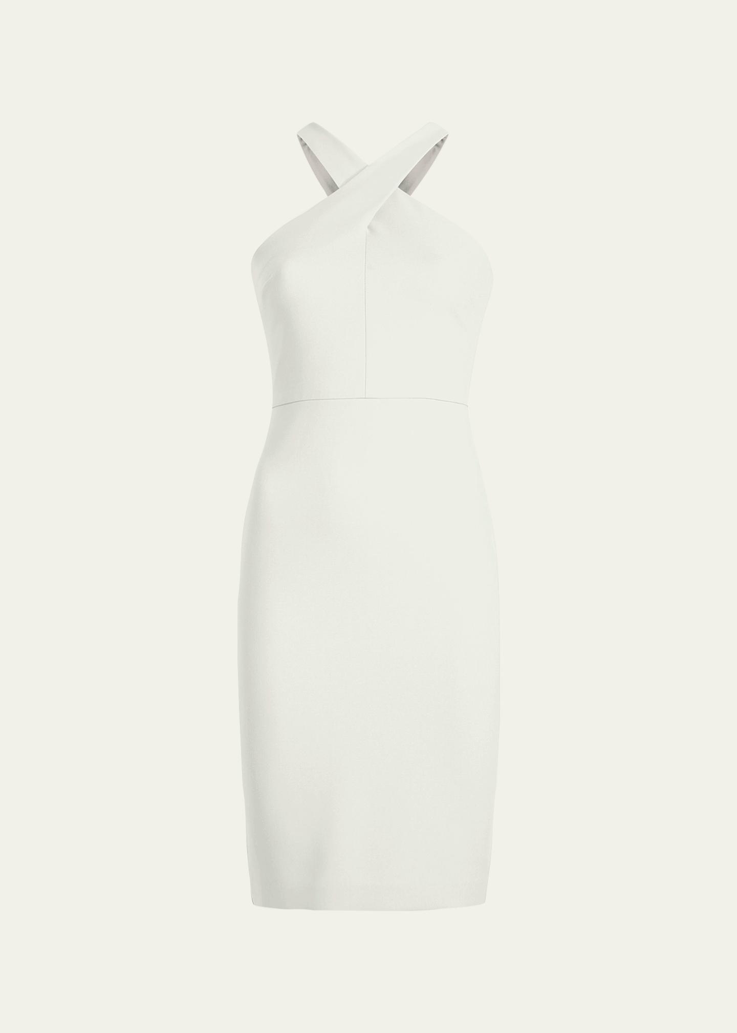 Robe Cocktail LIKELY Everly à Col Châle Et Ourlet Festonné - Taille 4, Rouge, Neuve Avec étiquettes