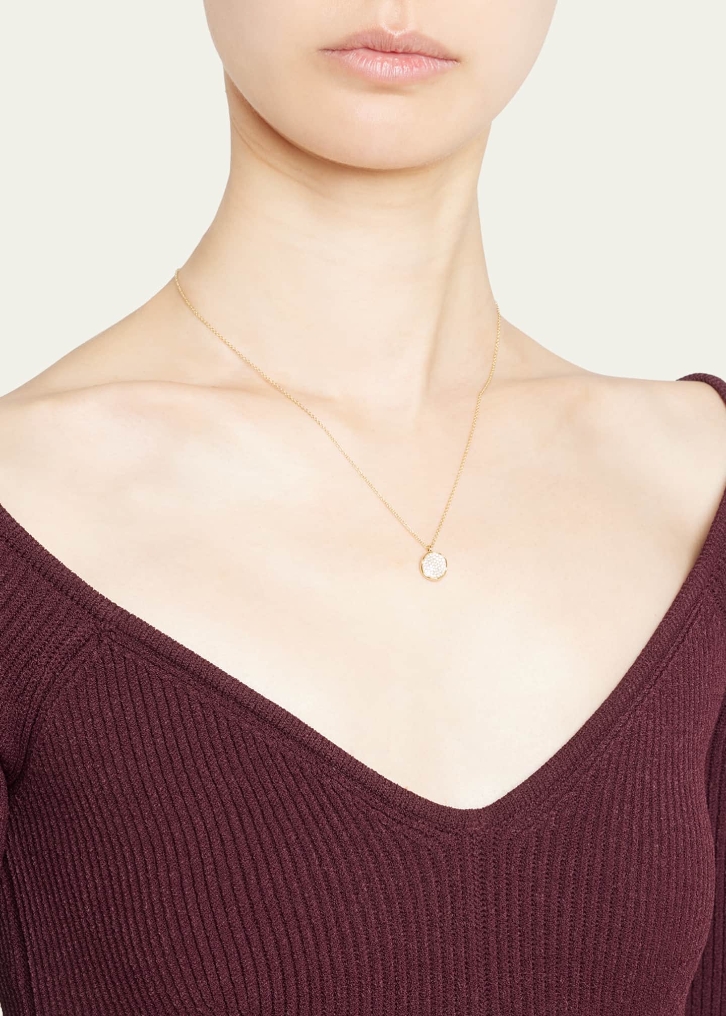 Ippolita Small Flower Pendant Necklace in 18K Gold with Diamonds Image 2 of 4