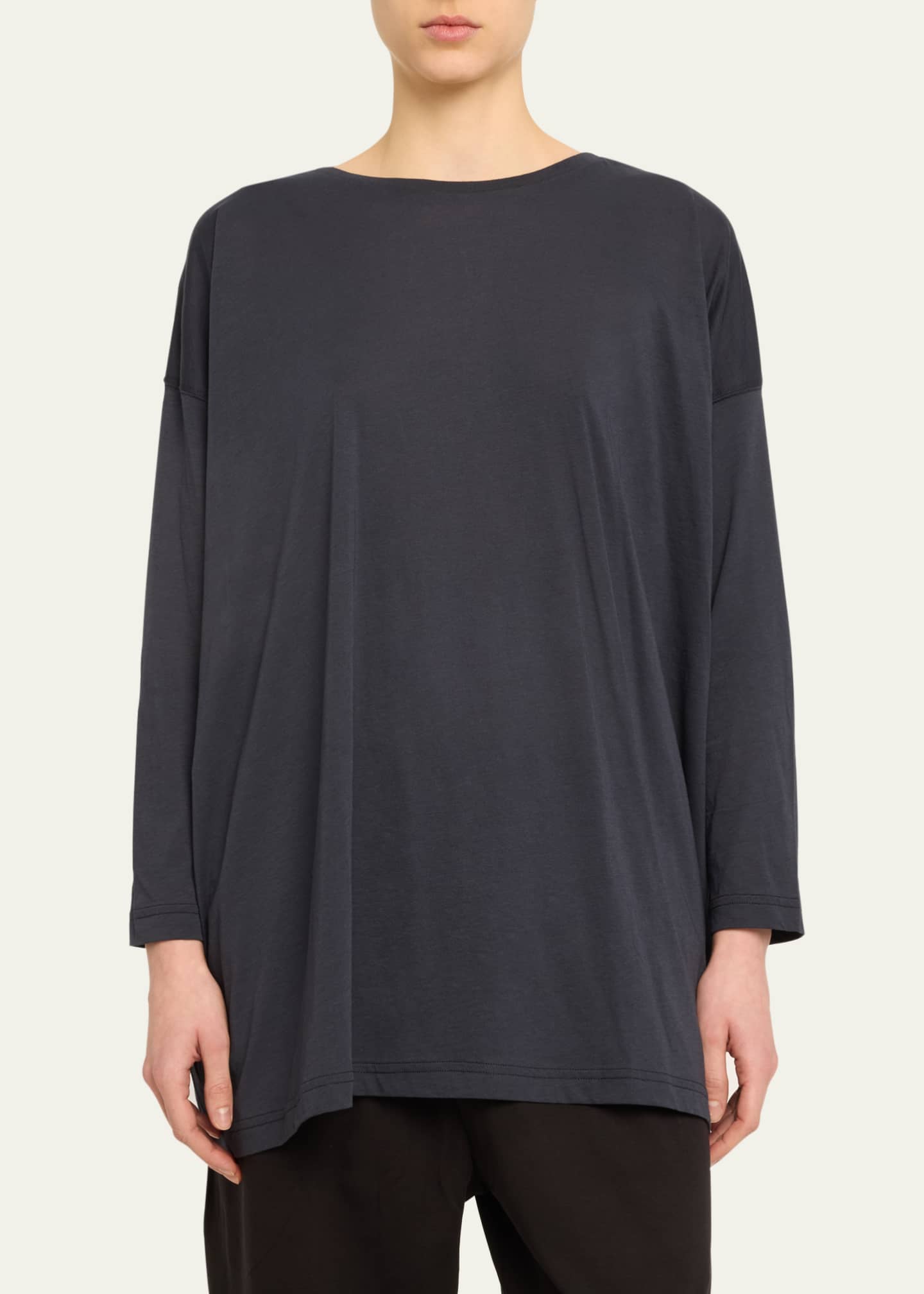 Eskandar Ultra-Light Cotton Long-Sleeve T-Shirt (One Size) Image 4 of 5
