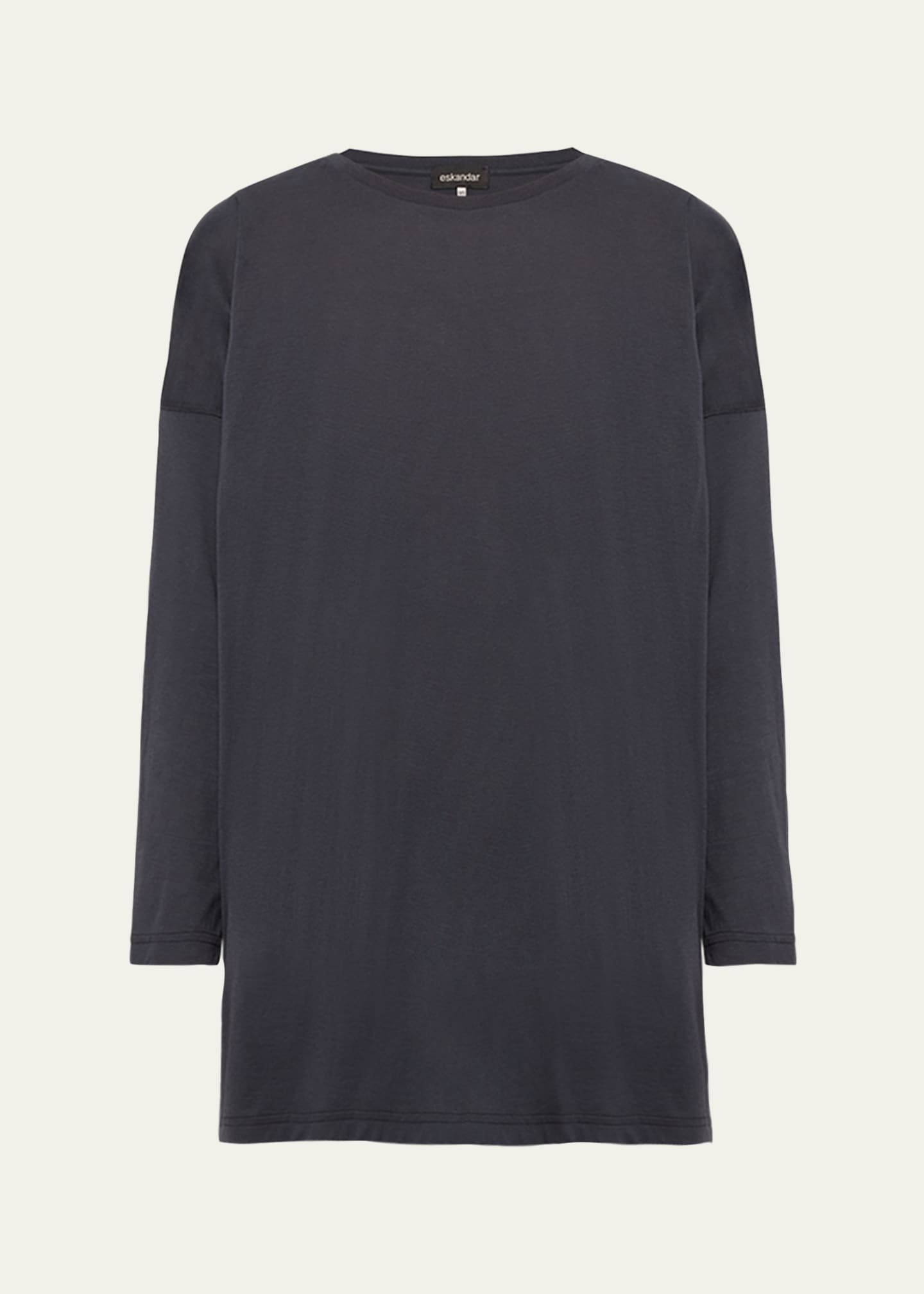 Eskandar Ultra-Light Cotton Long-Sleeve T-Shirt (One Size) Image 1 of 5