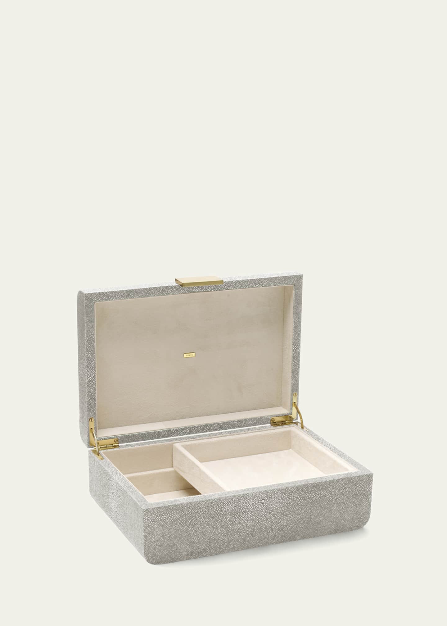AERIN Modern Large Embossed Faux-Shagreen Jewelry Box Image 2 of 2