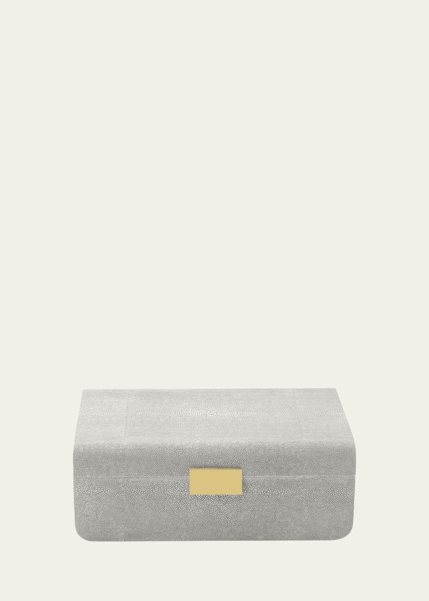 AERIN Modern Large Embossed Faux-Shagreen Jewelry Box Image 1 of 2