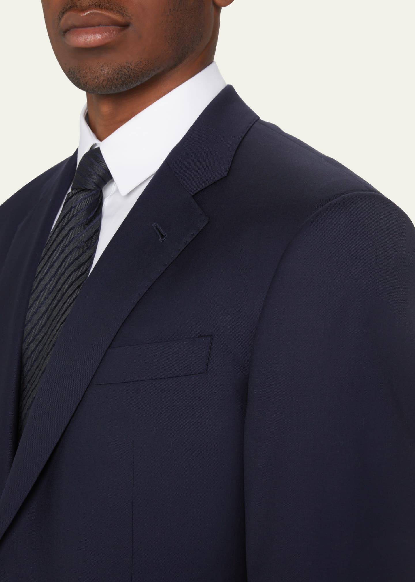 Giorgio Armani Two-Button Soft Basic Suit, Navy - Bergdorf Goodman