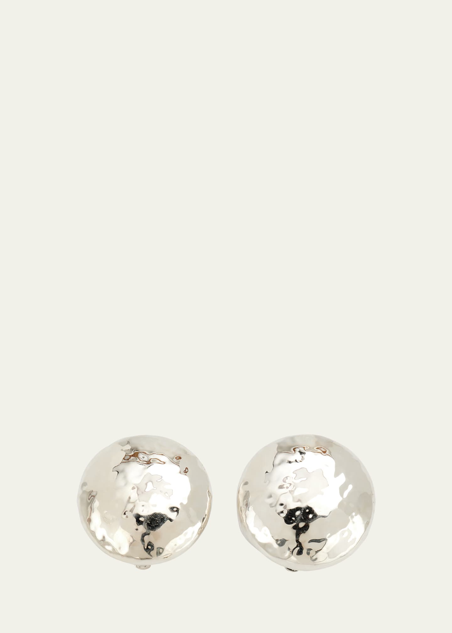 Ippolita Hammered Button Stud Clip Earrings in Sterling Silver Image 1 of 4