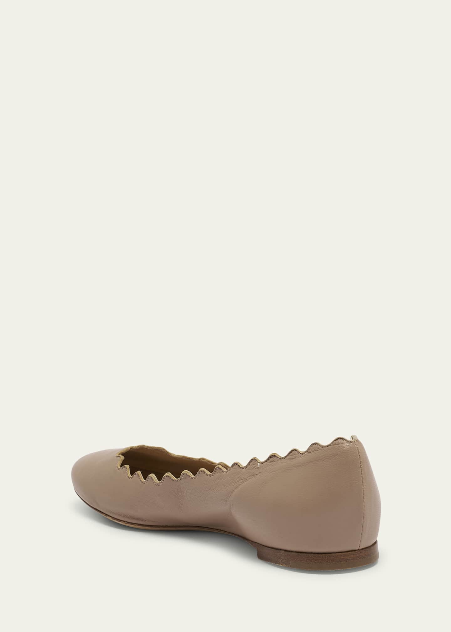Chloe Lauren Scalloped Leather Ballet Flats Image 3 of 5