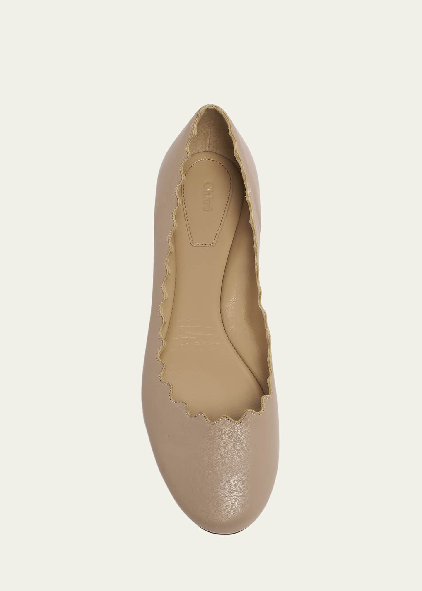 Chloe Lauren Scalloped Leather Ballet Flats Image 4 of 5