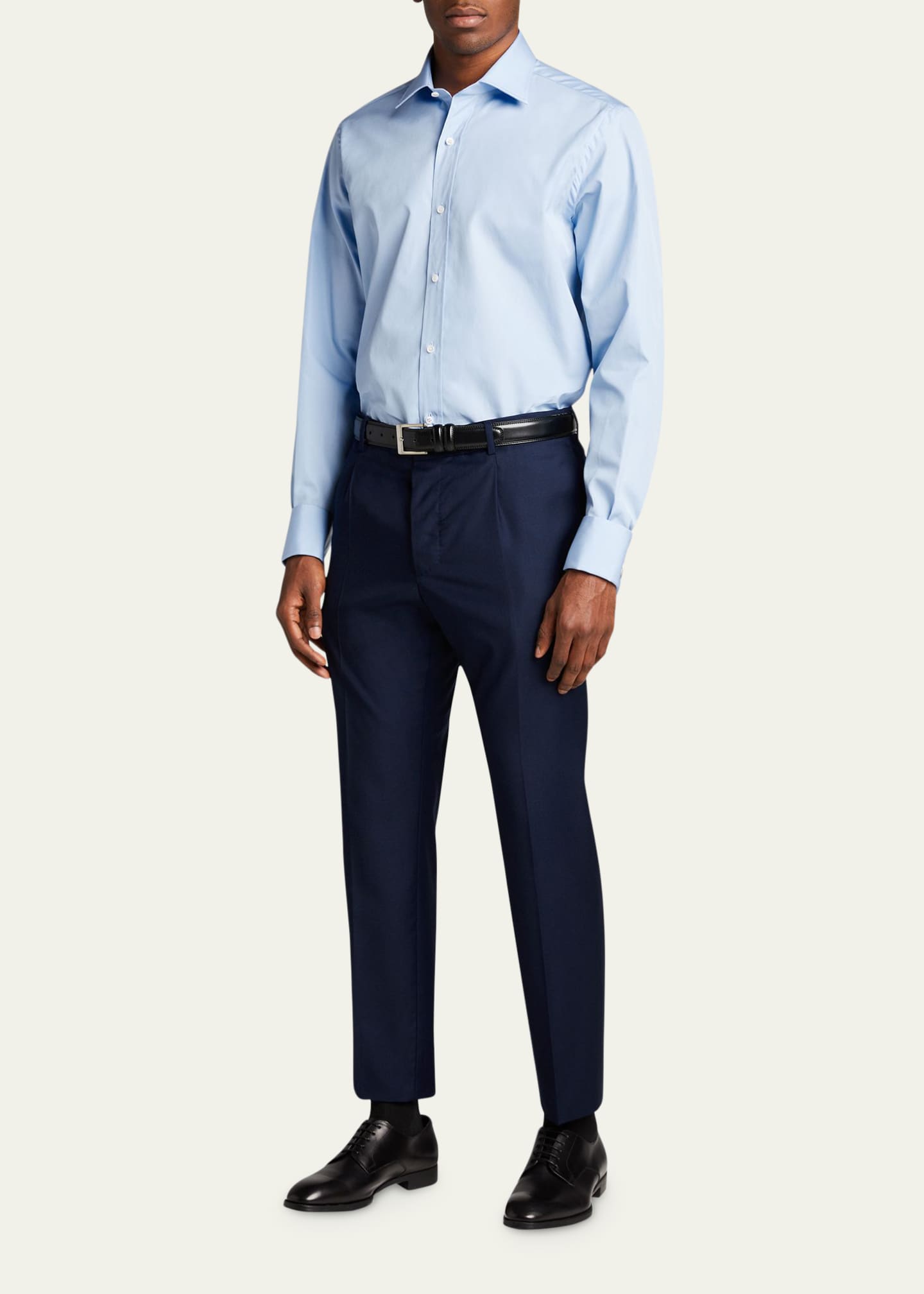 Bergdorf Goodman Men's Poplin French-Cuff Dress Shirt Image 2 of 2