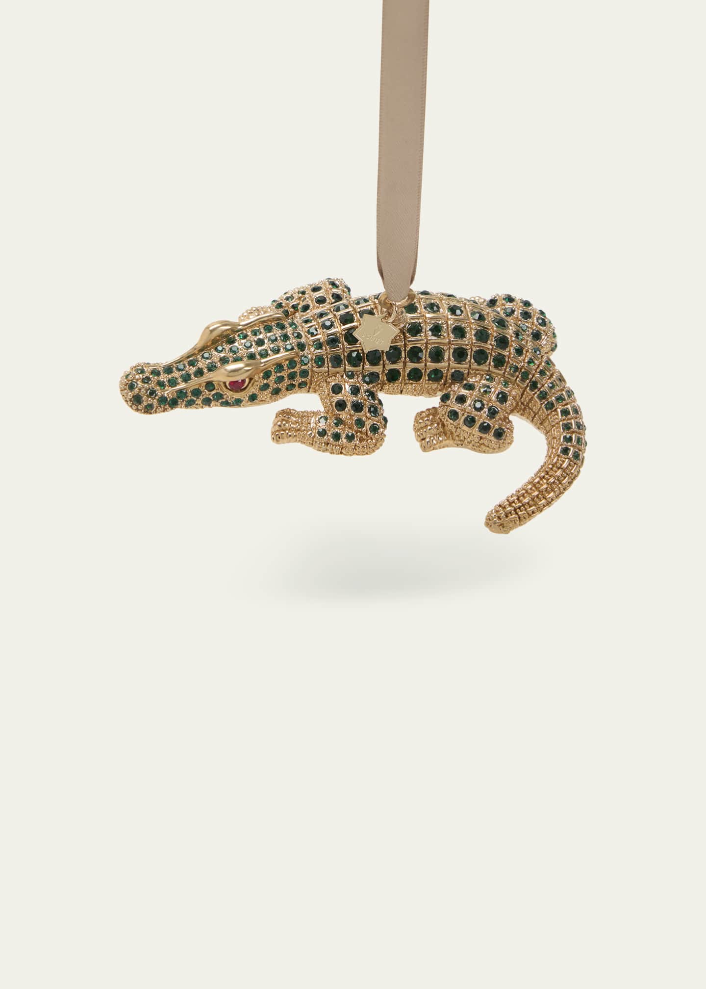 L'Objet Crystal-Embellished Crocodile Christmas Ornament Image 2 of 2