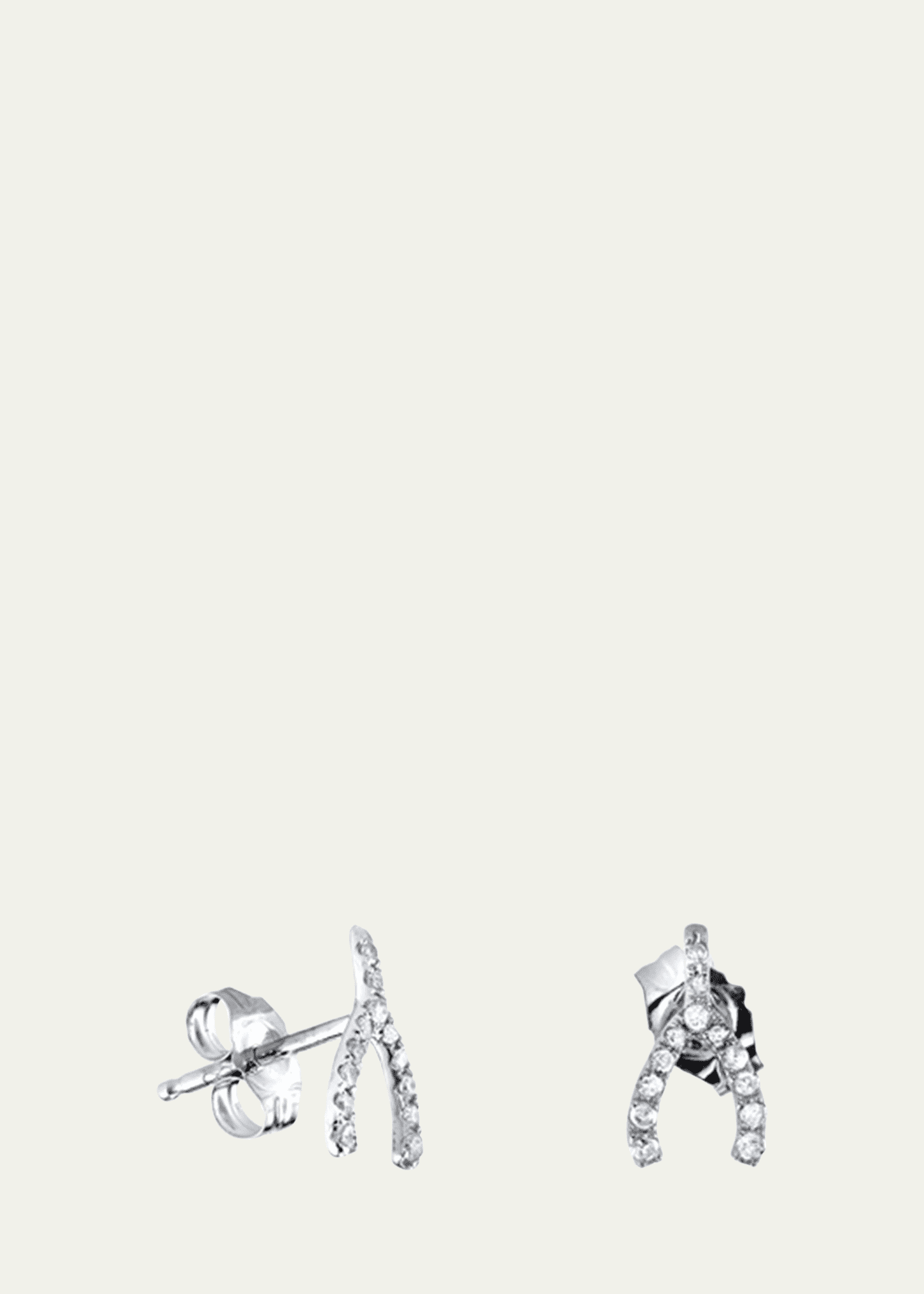 Sydney Evan 14K White Gold Diamond Wishbone Stud Earrings Bergdorf