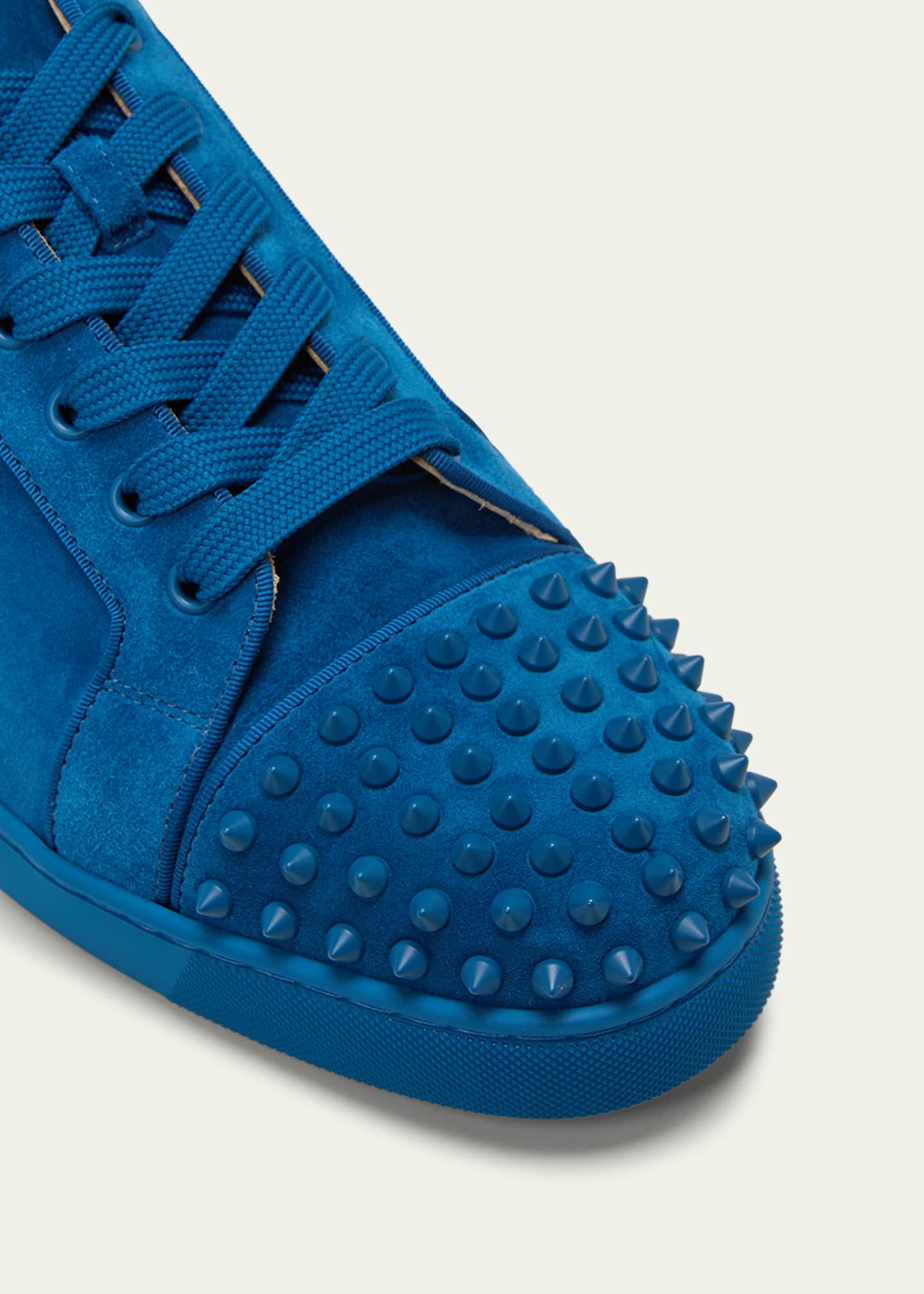Christian Louboutin Men s Louis Junior Suede Spiked Low Top Sneakers Bergdorf Goodman