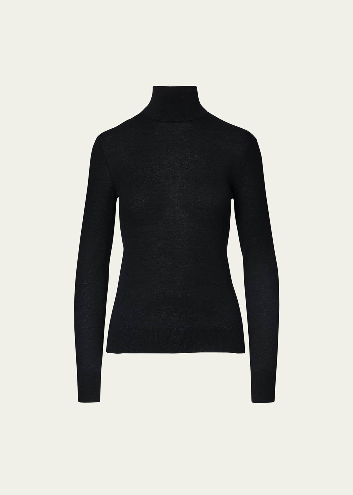 Ralph Lauren Collection Long-Sleeve Cashmere Turtleneck Sweater, Black, Women's, XL