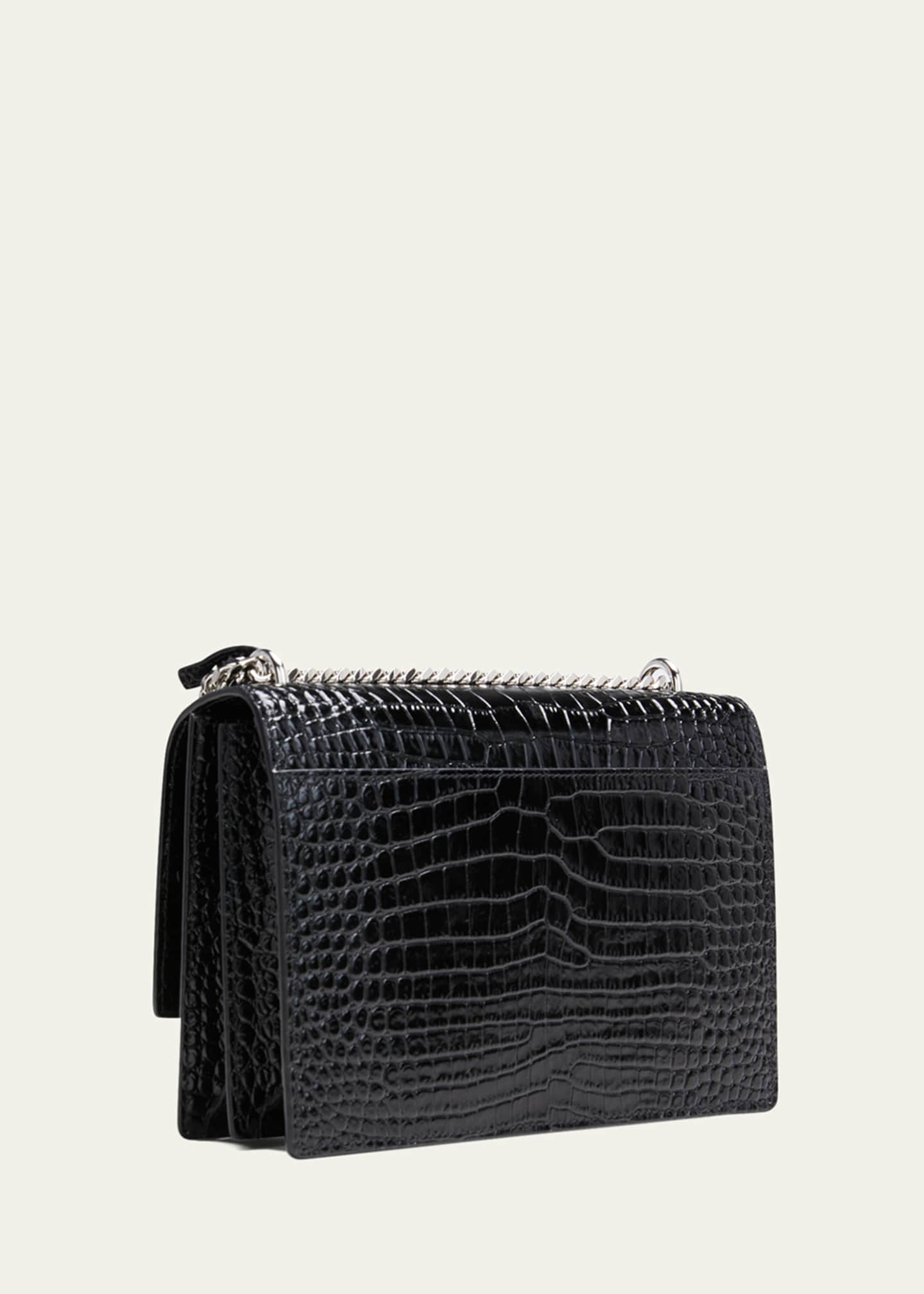 Saint Laurent Sunset Crocodile-Embossed Mini Bag