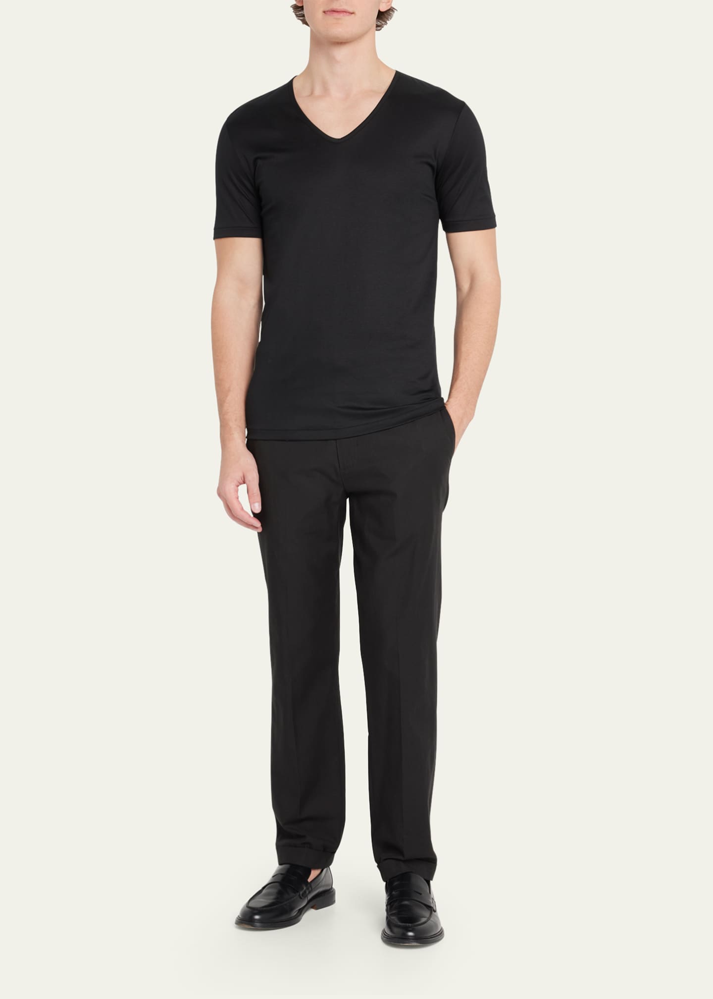 Zimmerli Men's Sea Island V-Neck Cotton T-Shirt - Bergdorf Goodman