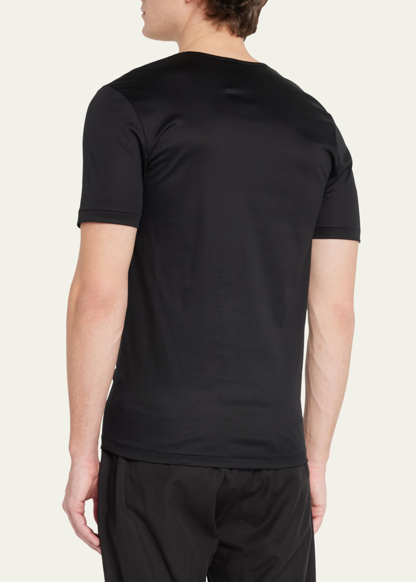 Zimmerli Men's Sea Island V-Neck Cotton T-Shirt Image 3 of 5