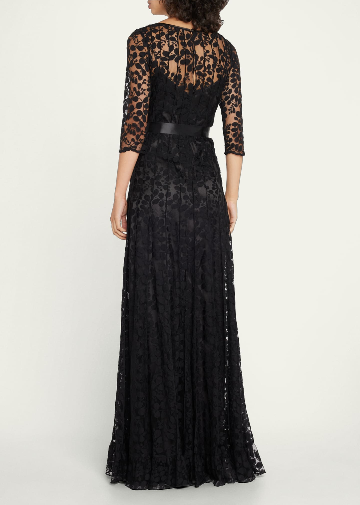 Rickie Freeman for Teri Jon 3/4-Sleeve Lace Overlay Gown - Bergdorf Goodman